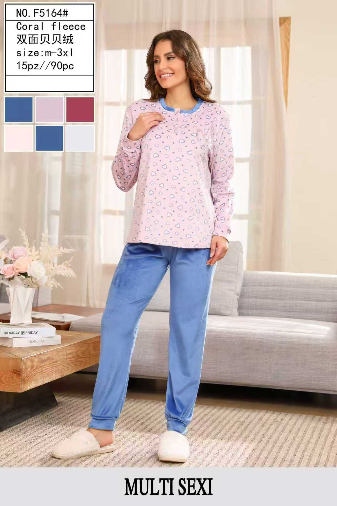 Ensemble pyjama velours tailles Couleur mélanges (x15)#F5164