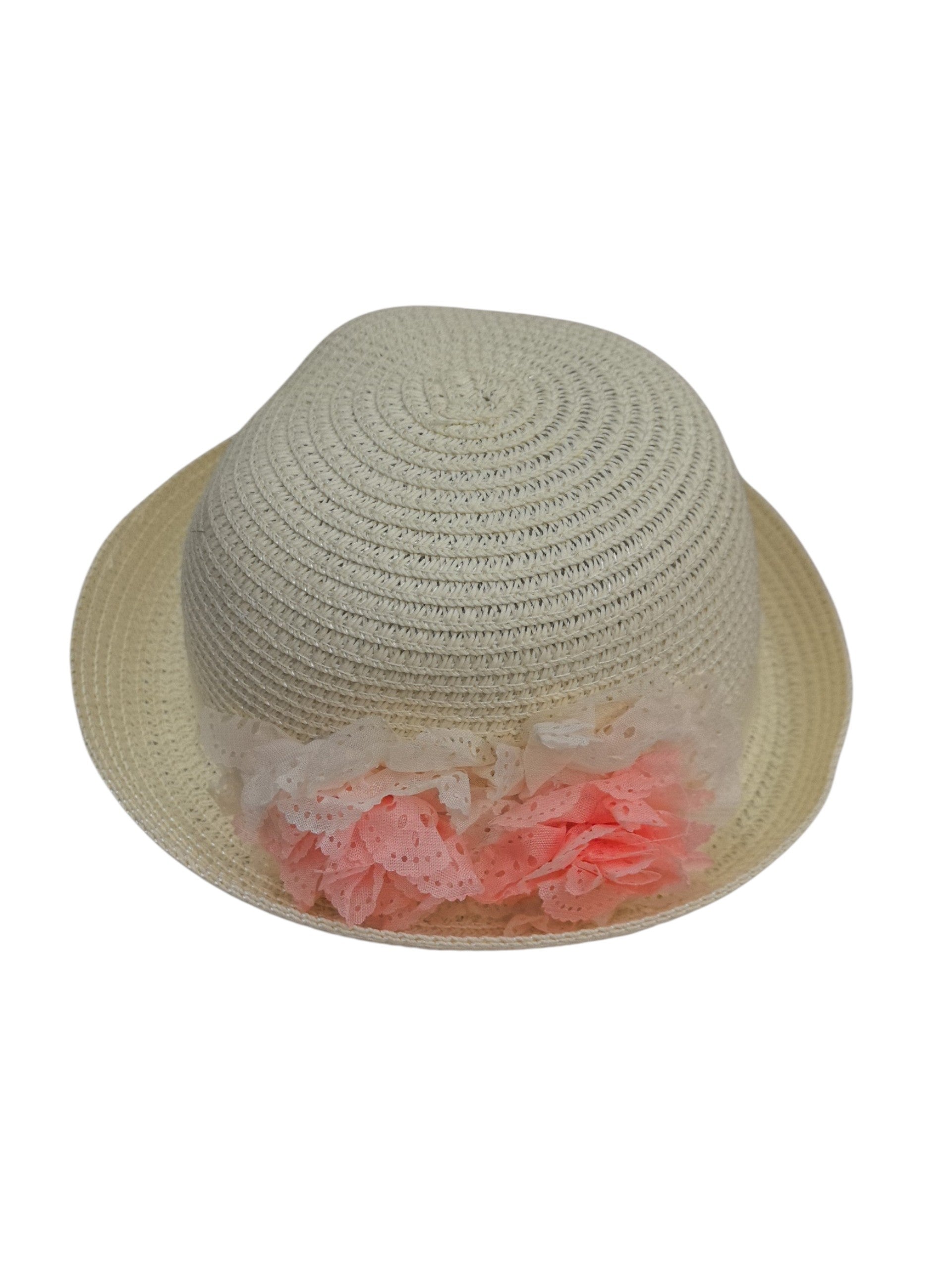 Chapeaux de paille taille enfant motif  fleur (x12) #50