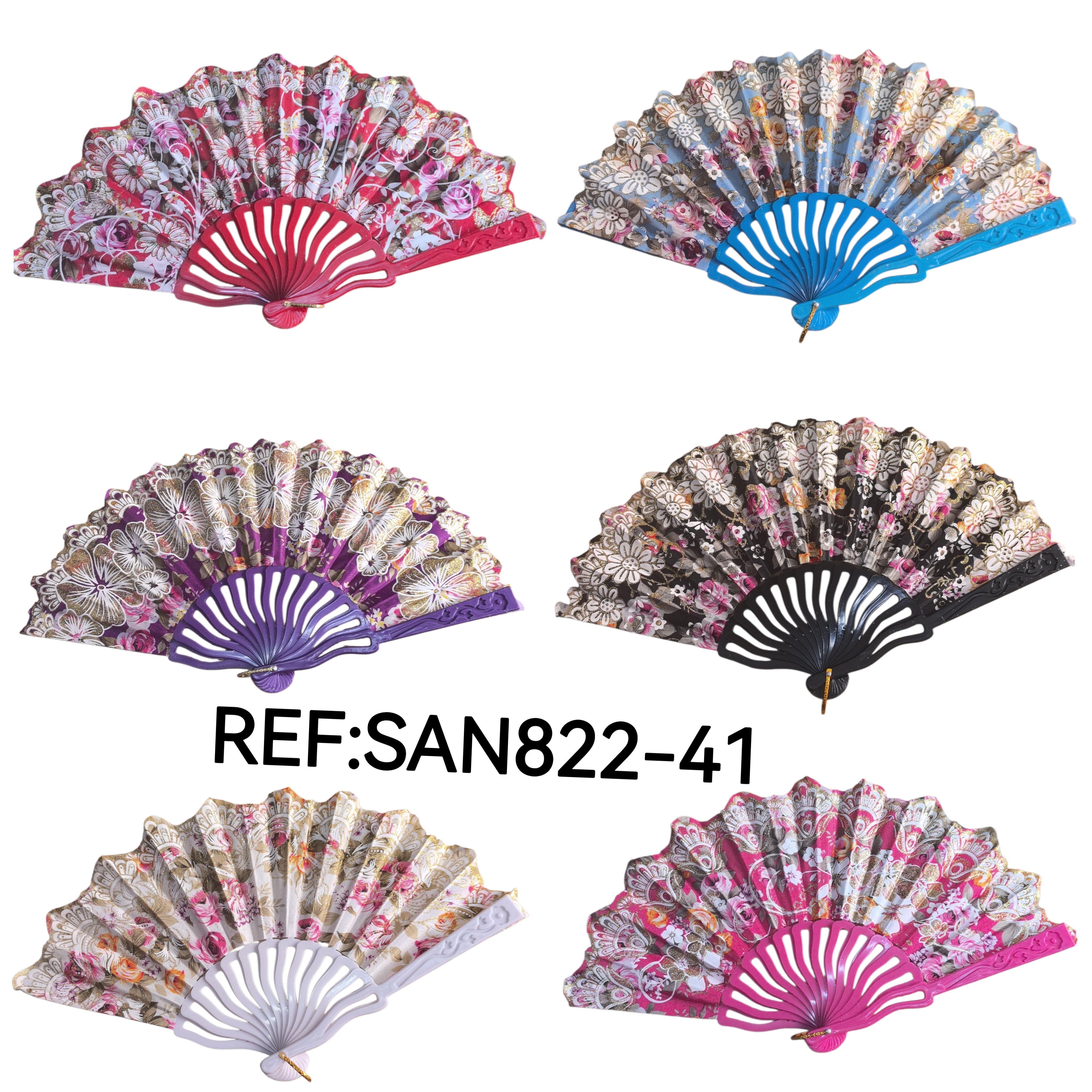 Éventails motif fleur Paillettes(x12)#41