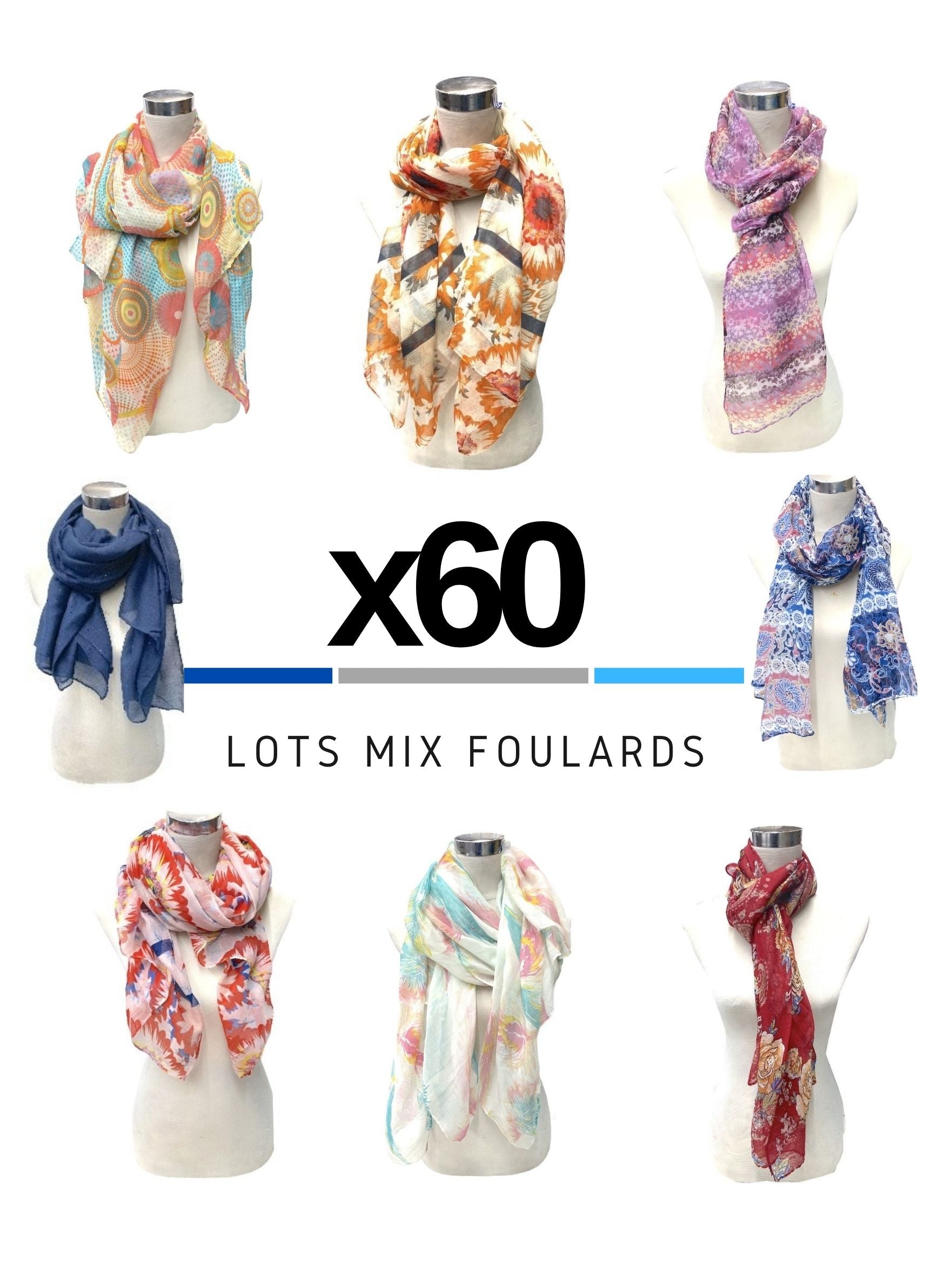 MAXI-LOT Mixed scarves (x60)