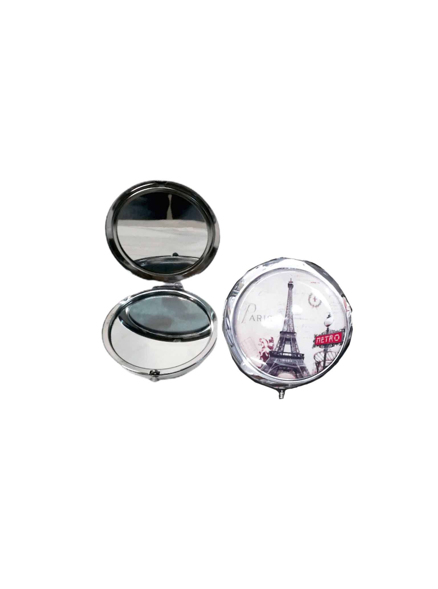 LOT DE 12 - miroirs  poche motif Tour Eiffel       1,20€/unité | Grossiste-pro