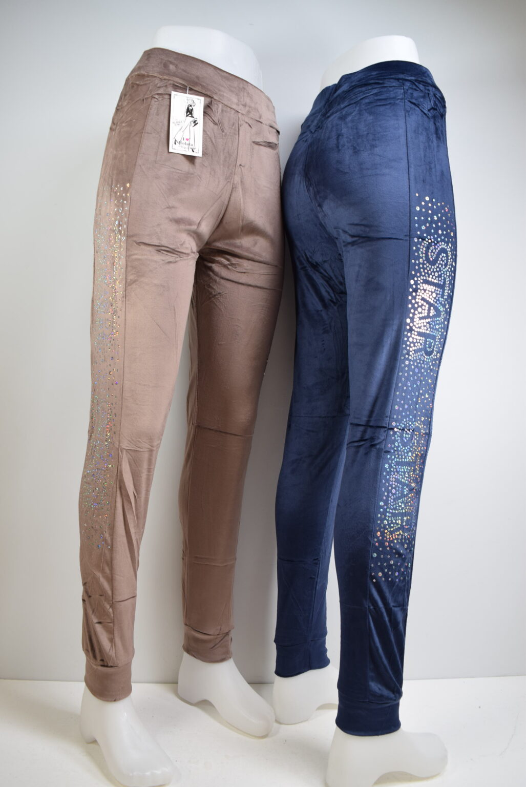 Colorful Velvet Pants with Glittery Star Pattern (x12)