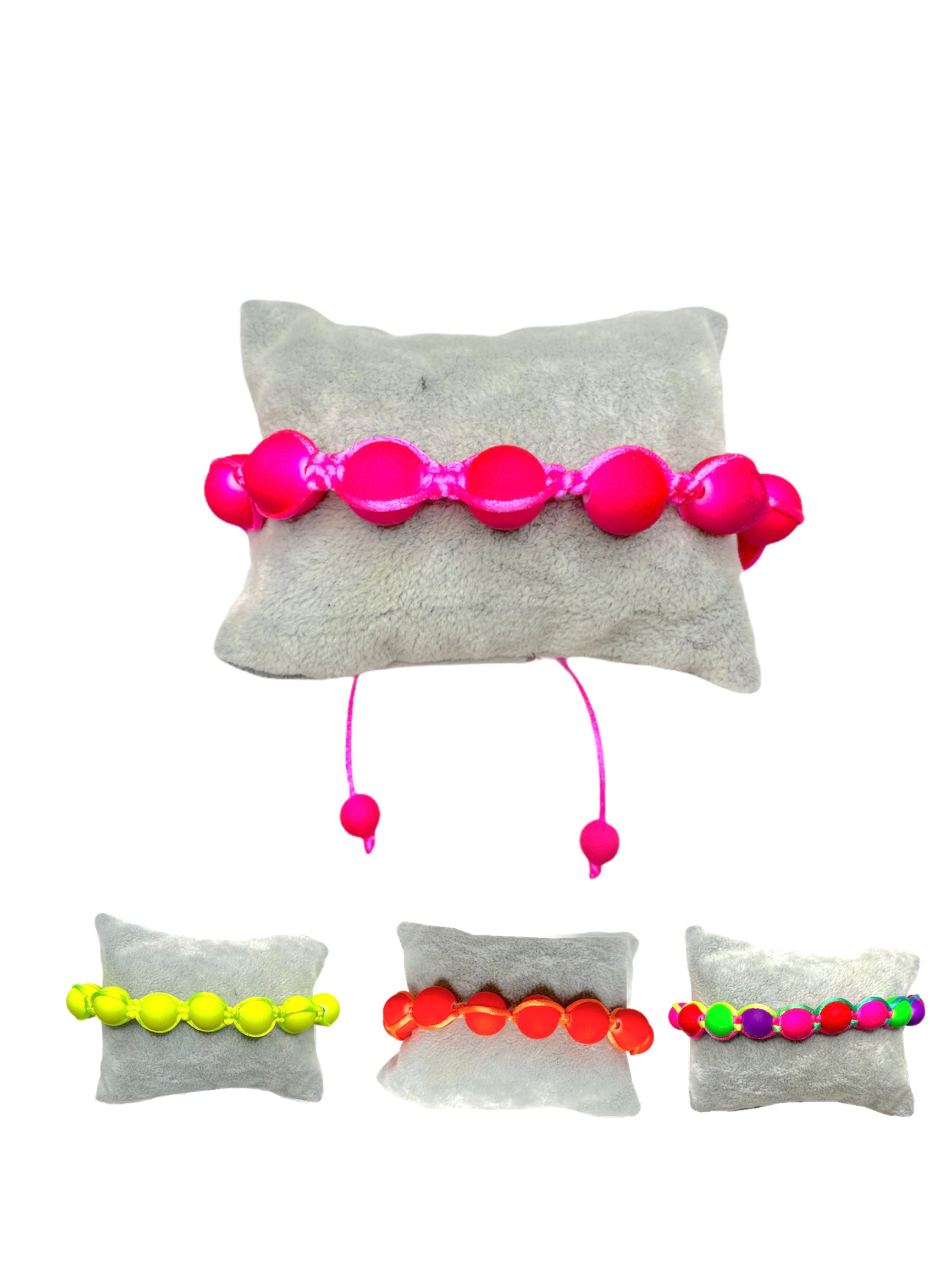 Fancy shambala ball bracelet mixed neon colors (x24)