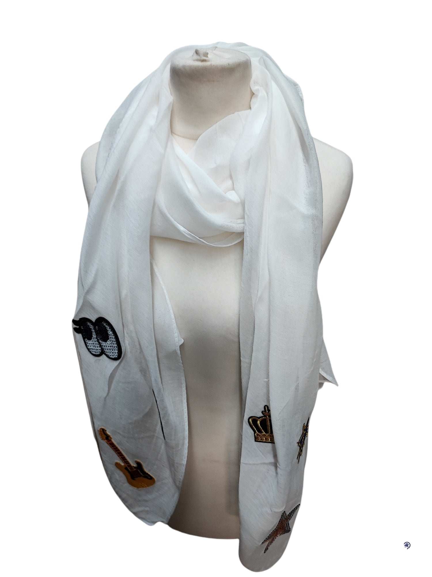 Foulard châle Ecusson brodé thermocollant(x12)