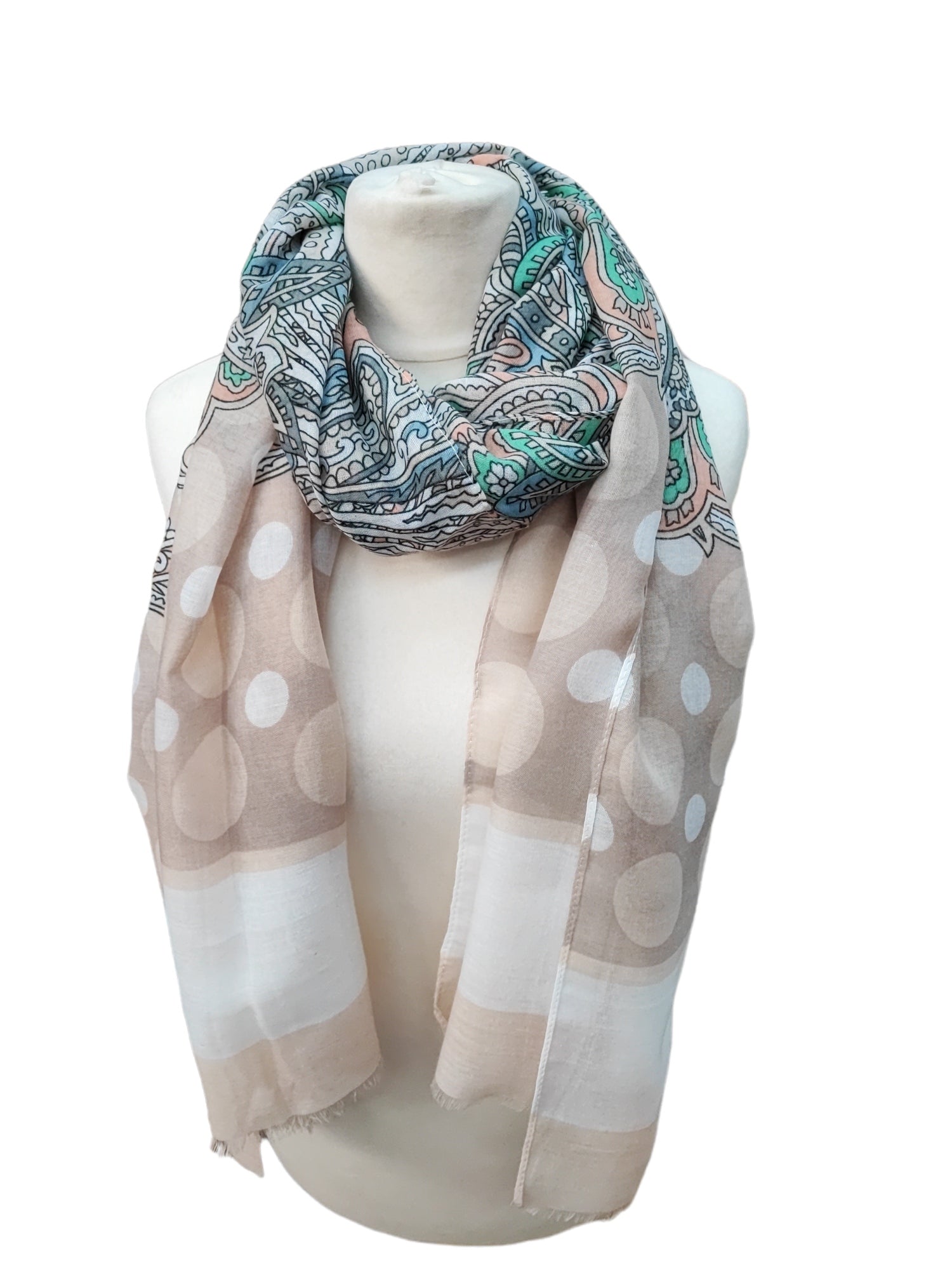 Foulard motif pois Paisley bohème    (x12)