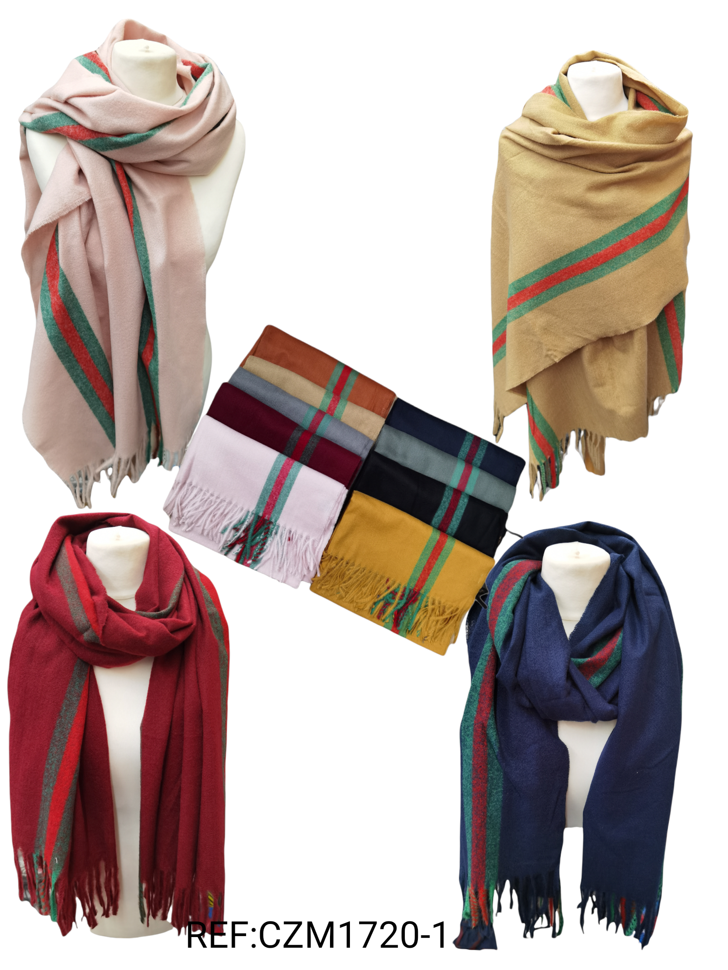 Shawl Color band scarf (x6)
