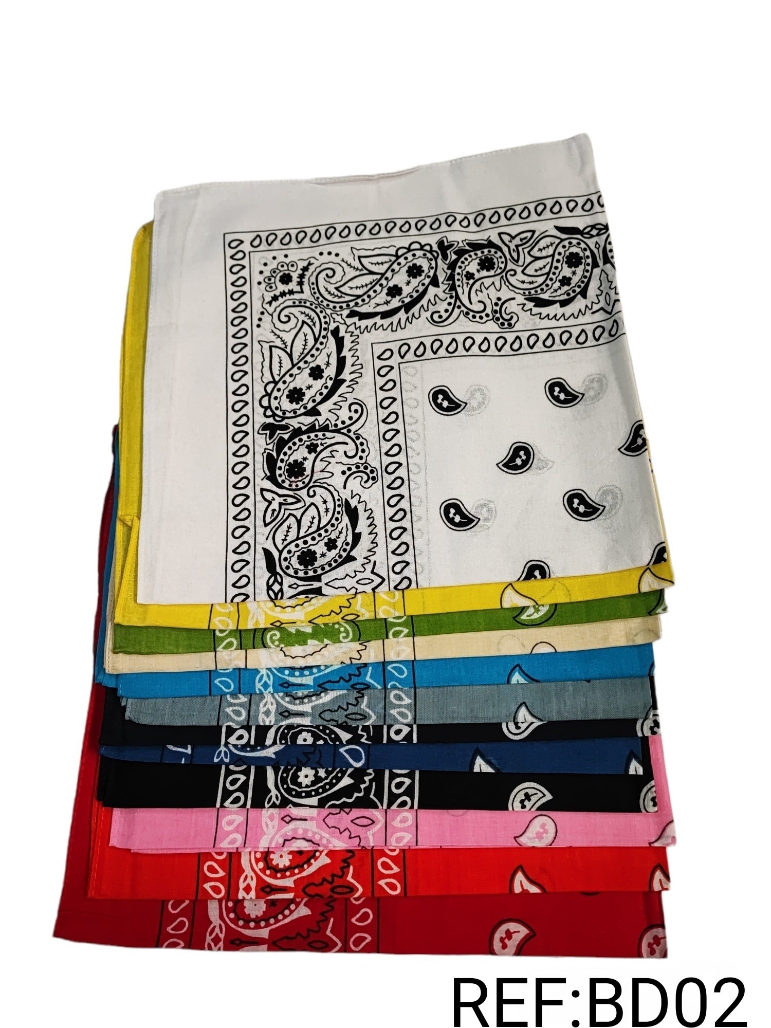 100% cotton Paisley pattern bandana - mixed color pack (x12) #3