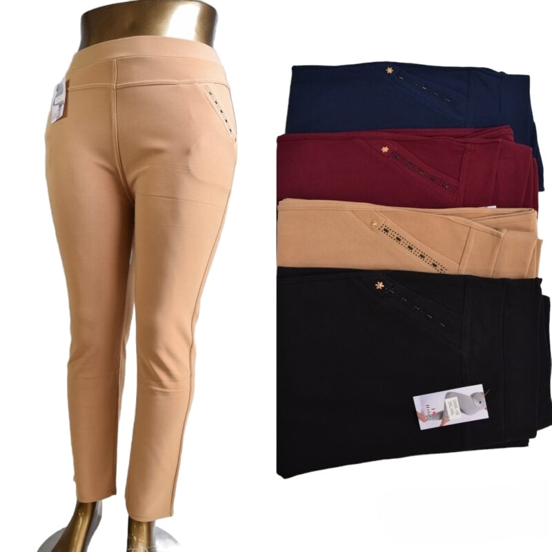 Large size pants with pocket decoration (x12)