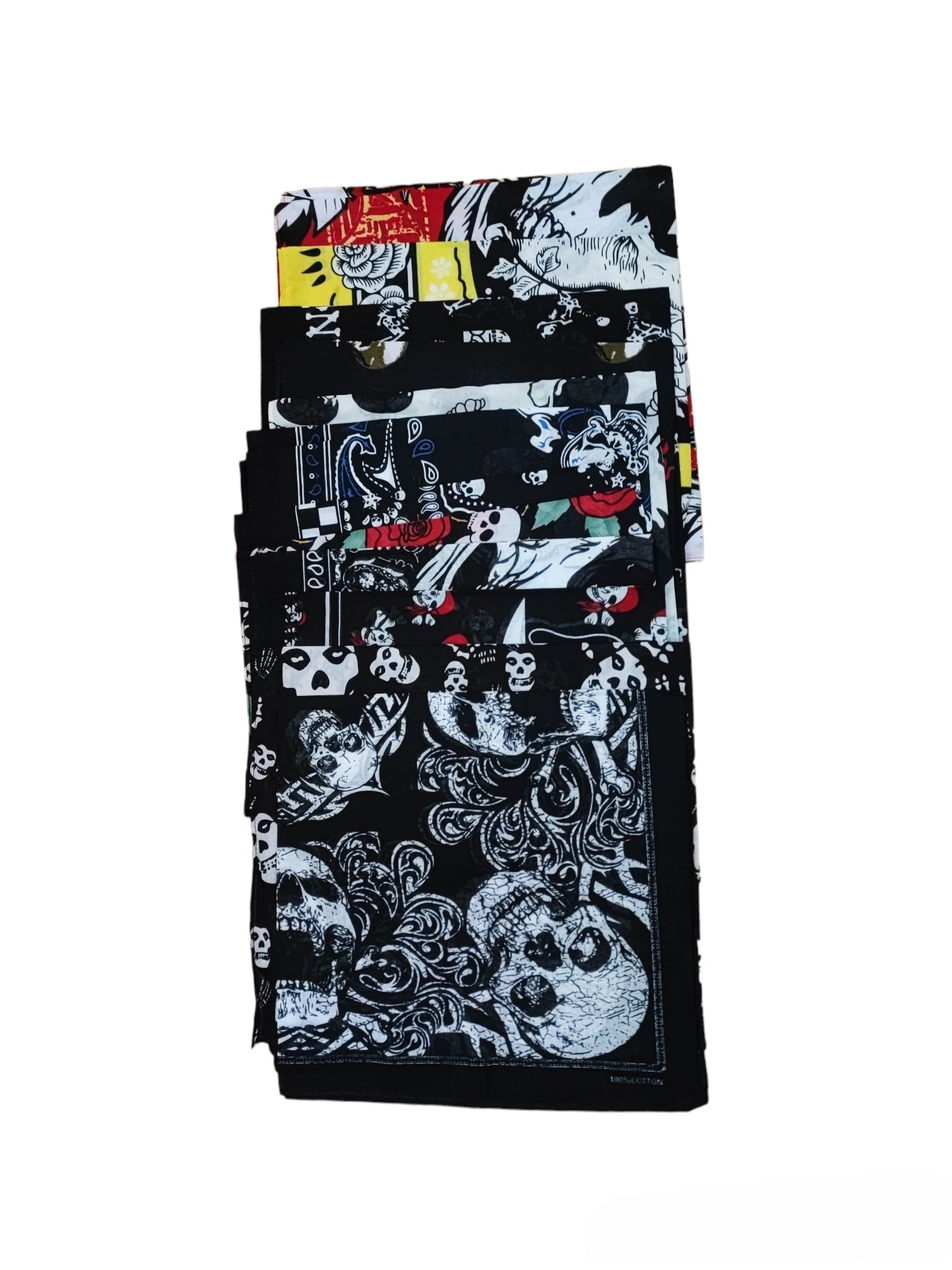 Bandana coton motif tête de mort (x12)