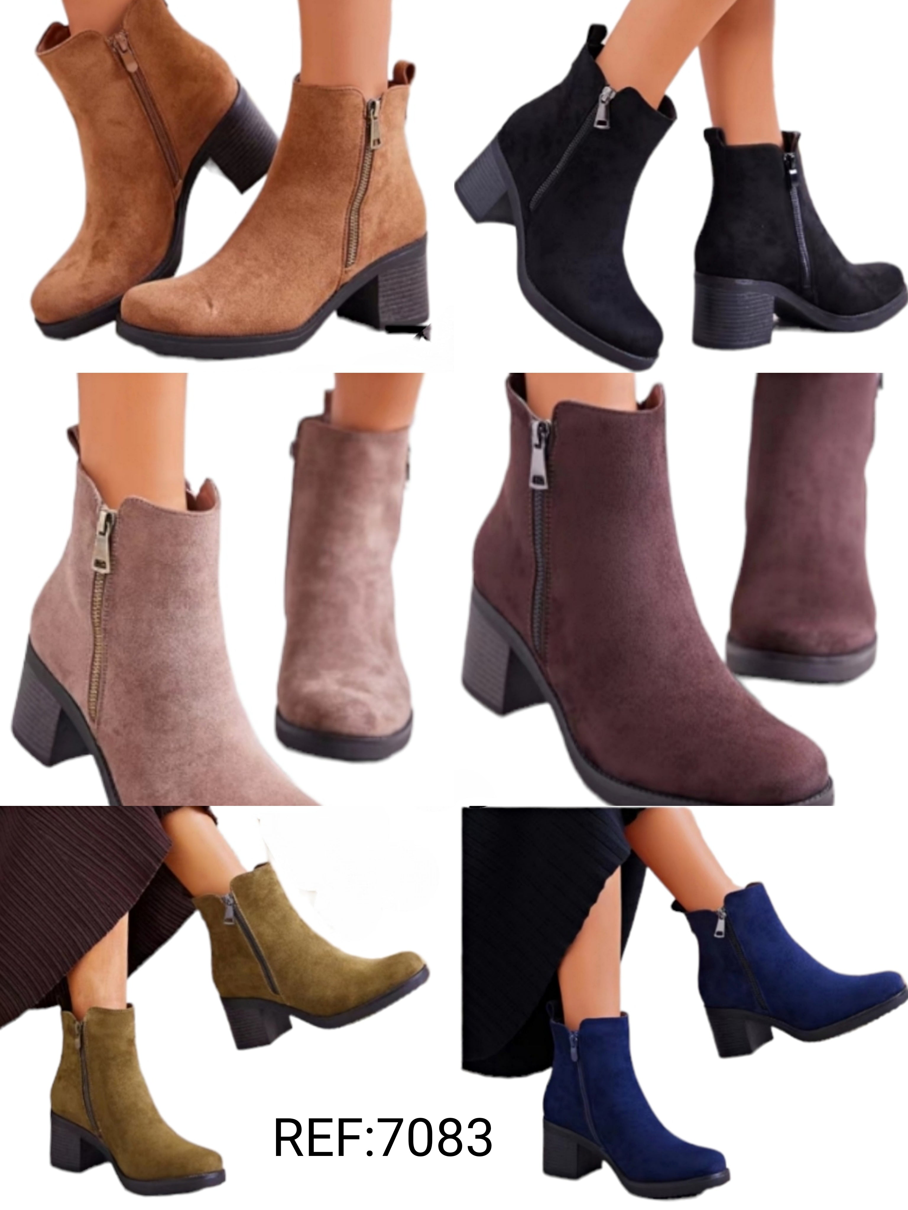 Block heel ankle boots (×12)
