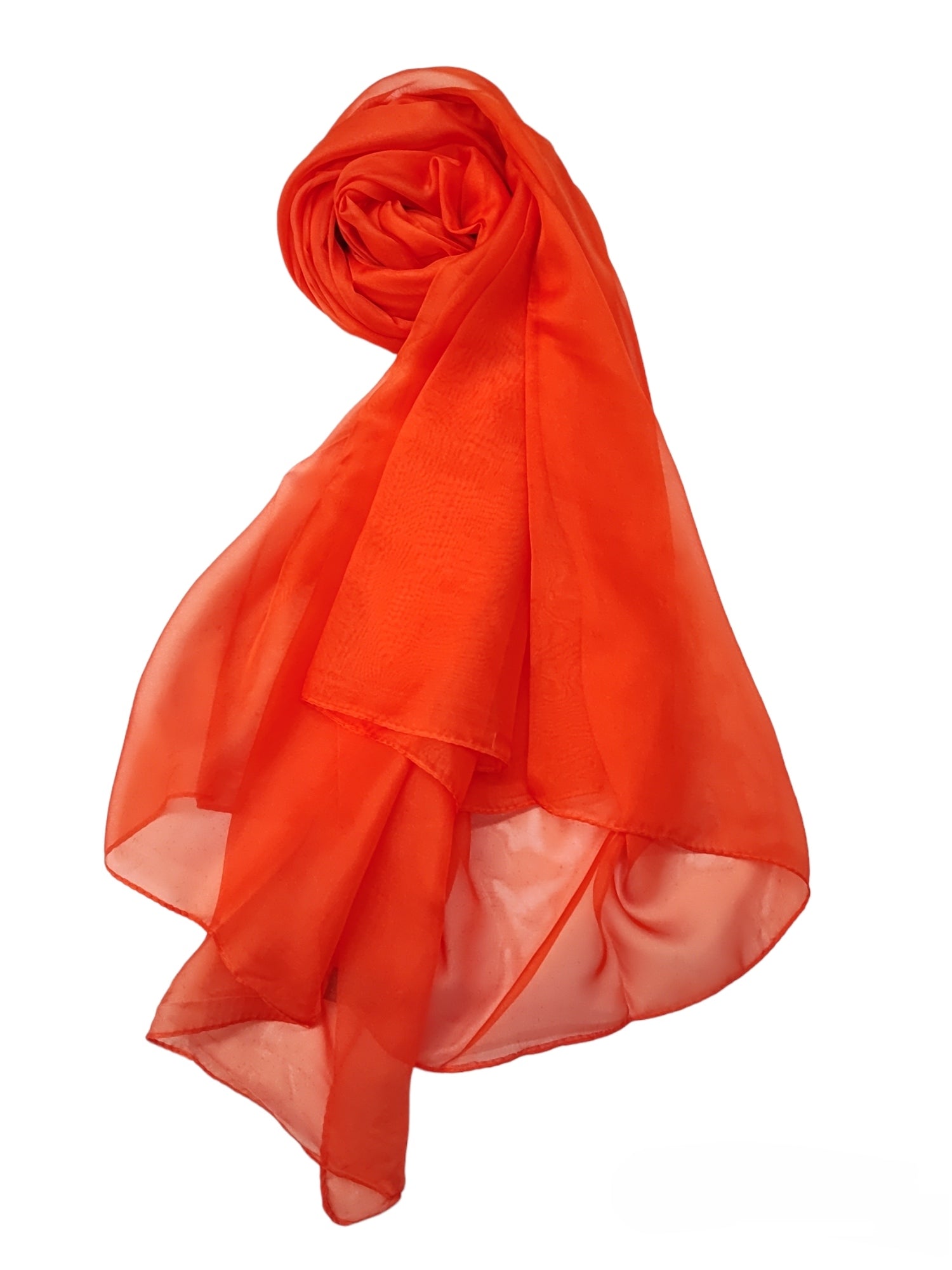 Plain silk and viscose scarf 90x190