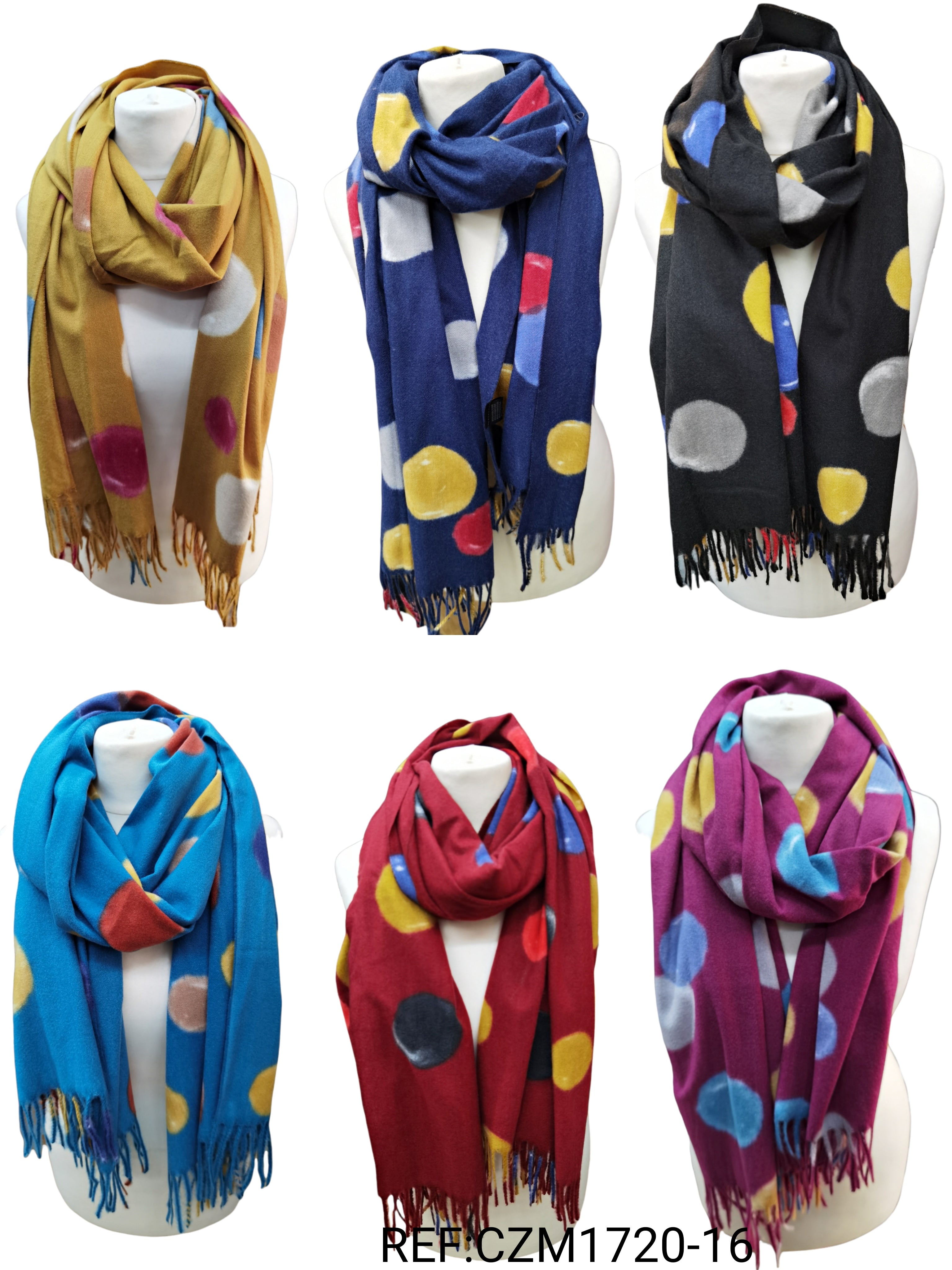 Round pattern shawl scarf 180x70 (x12)