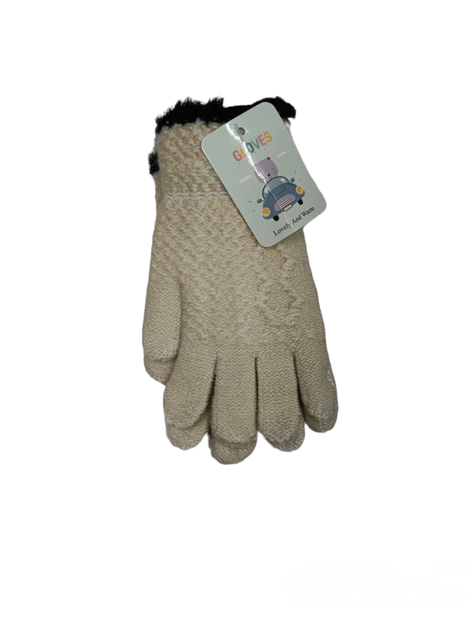 Double-thickness knitted gloves 5/10 years (x12)