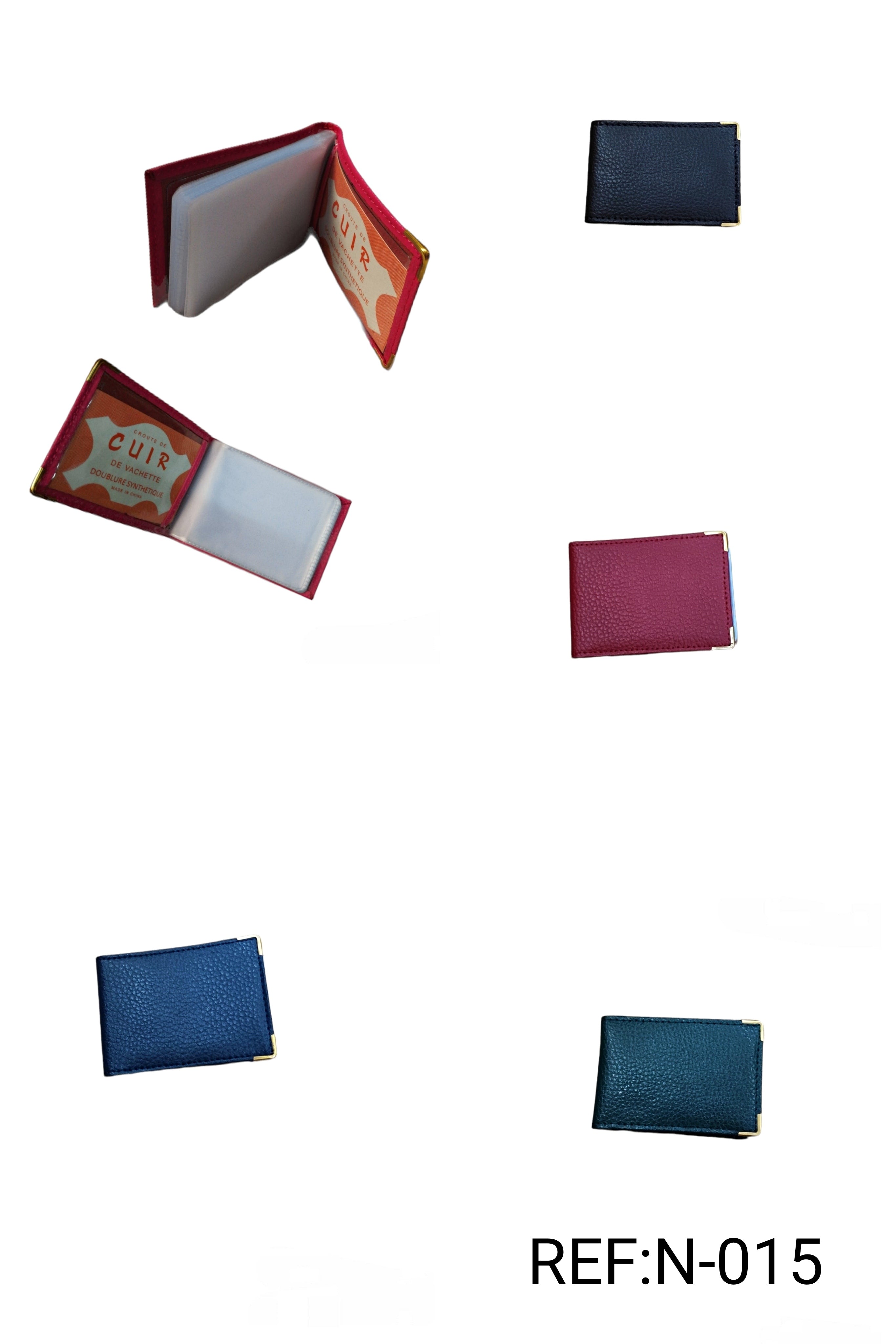 Porte-carte Croûte de cuir de vachette #N-015    (x12)