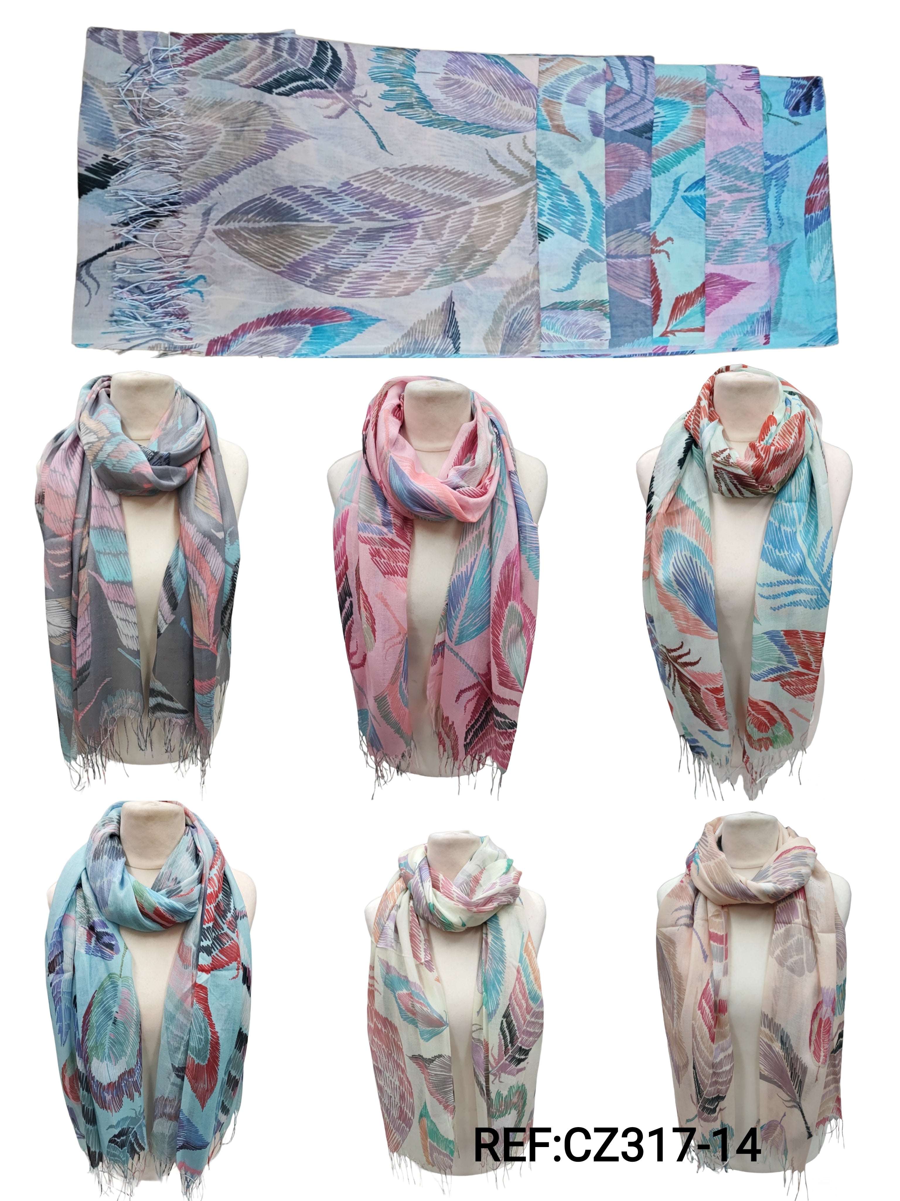 Feather pattern scarf (x12)#14