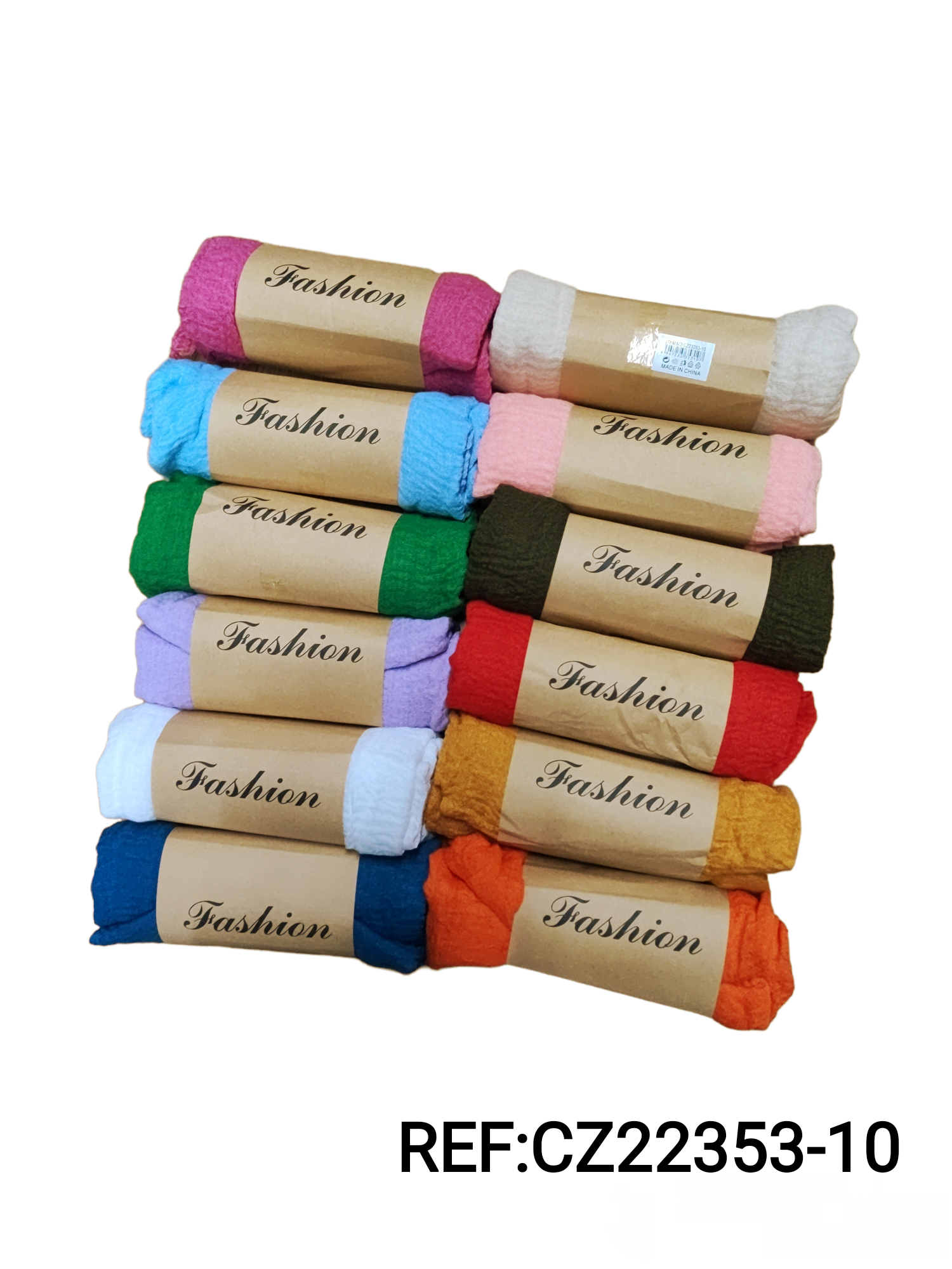 Foulard en coton couleur uni (x12)
