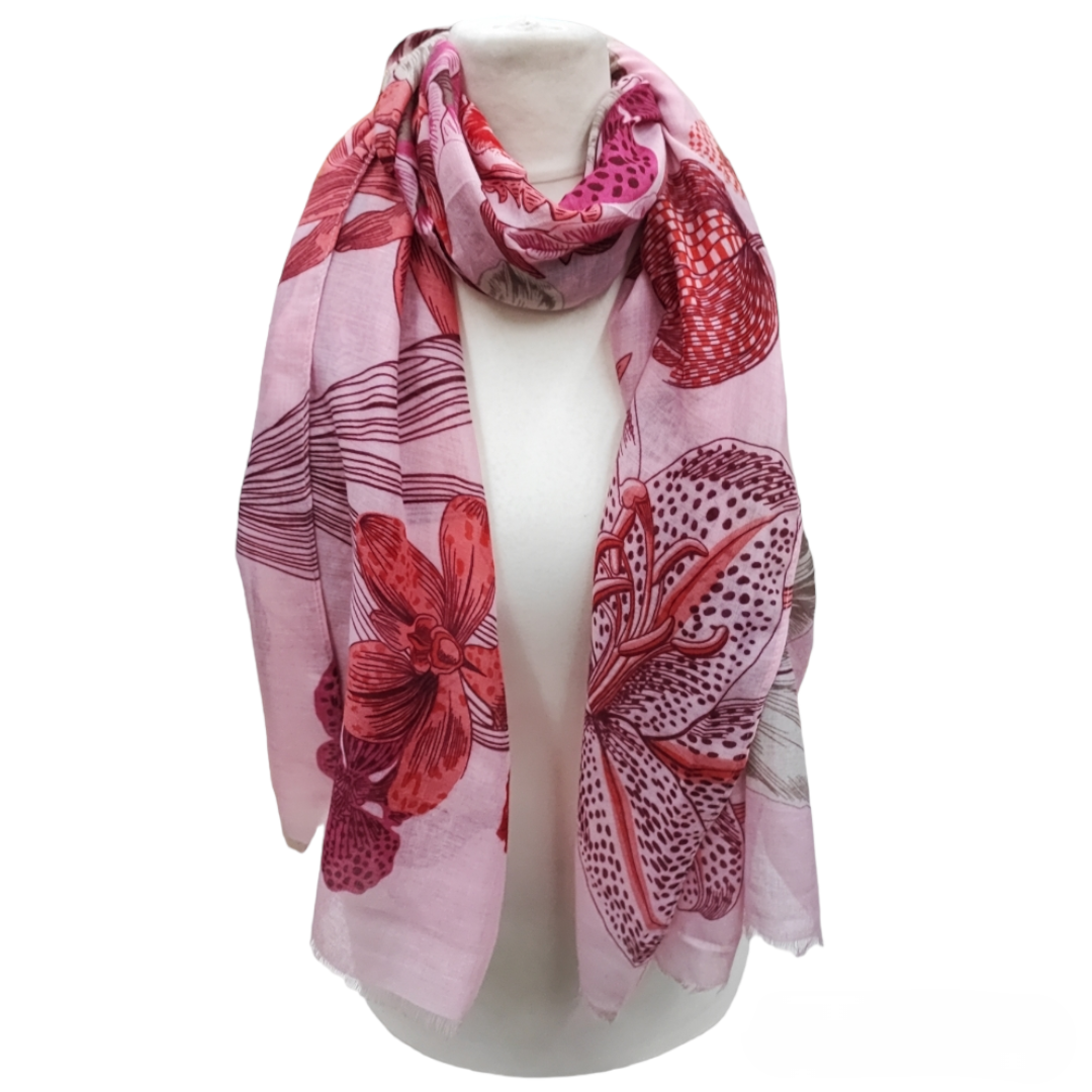 Scarves with floral pattern (x12)