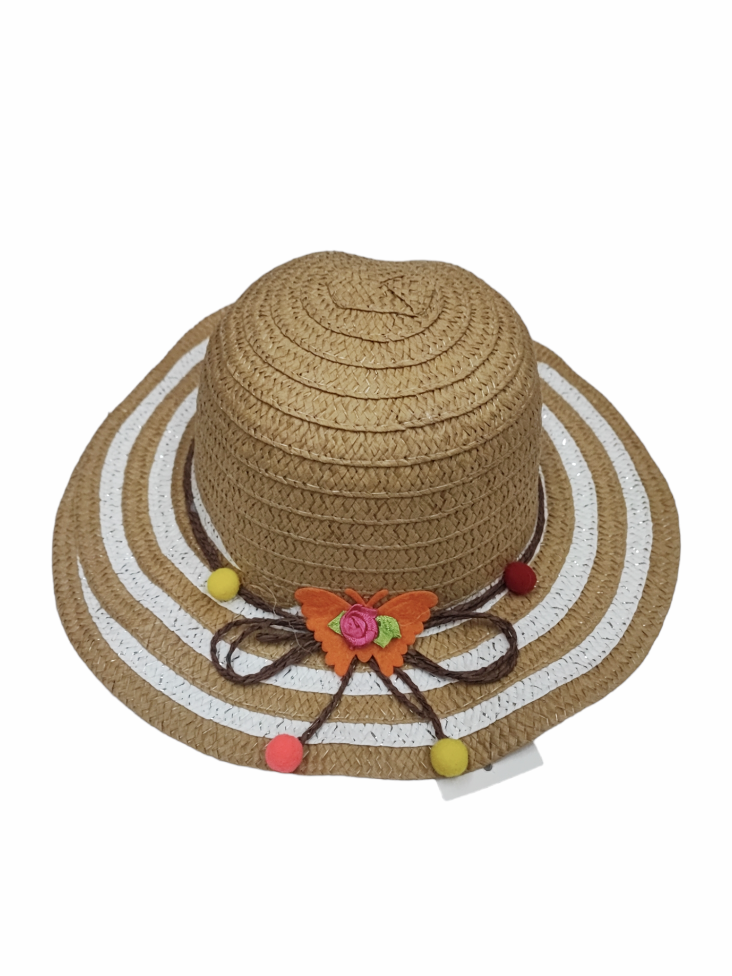 Chapeaux de paille taille enfant motif  Papillon(x12)