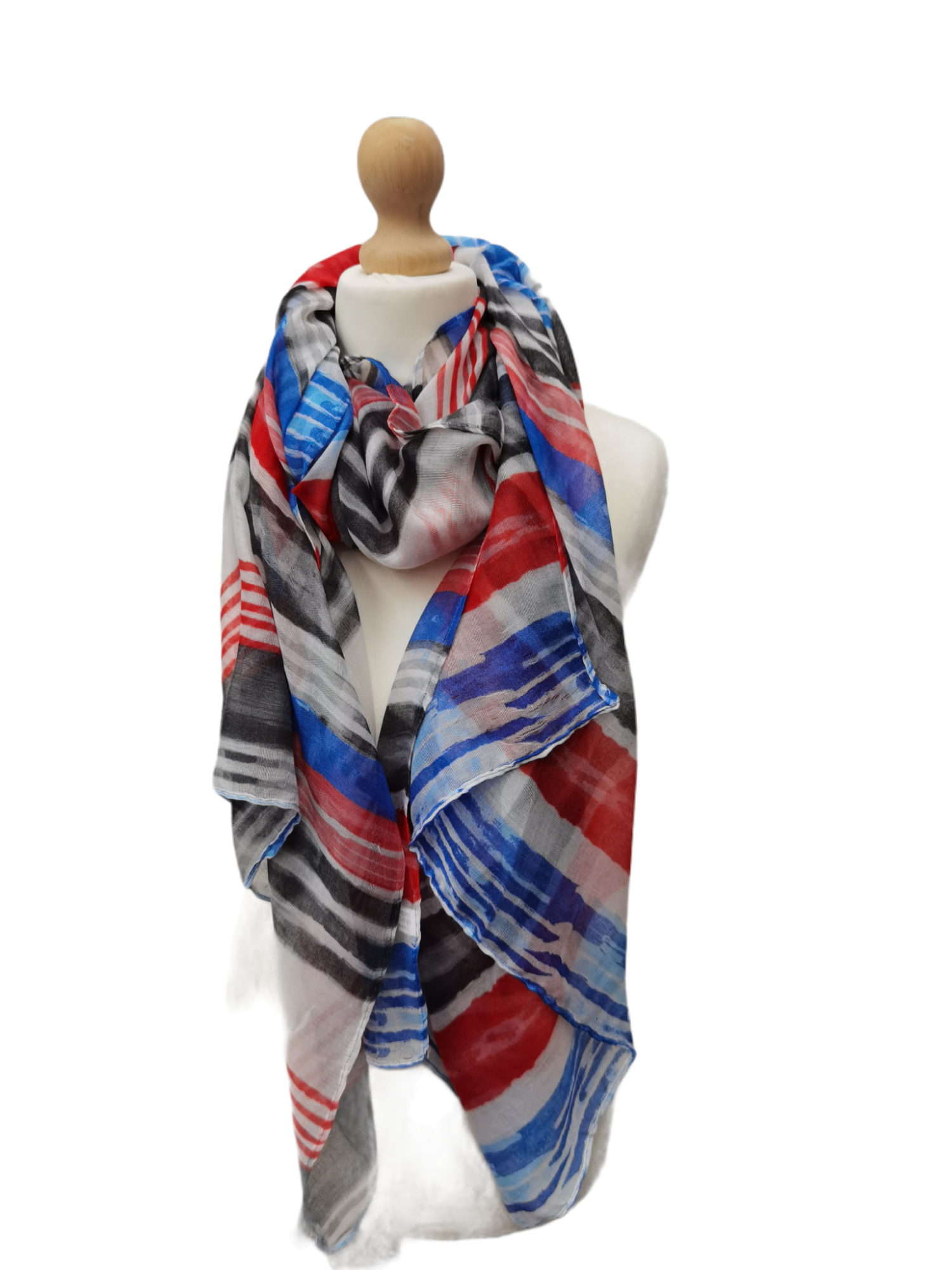 Striped pattern scarf (x12)