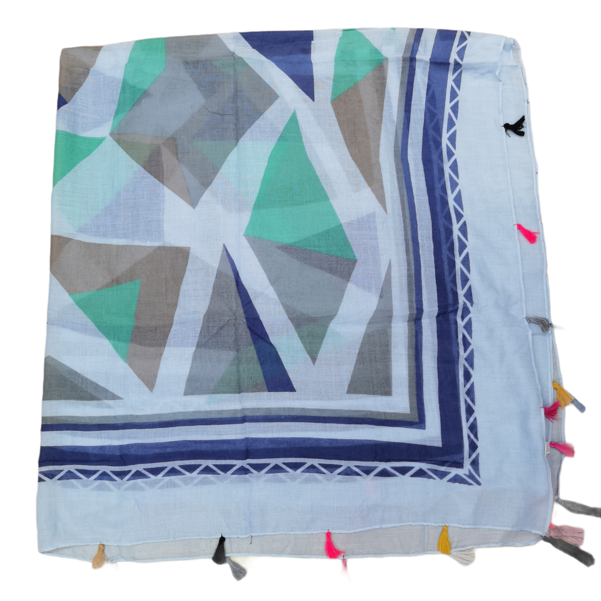 Écharpe foulard pompon  couleurs mélangées (x6)