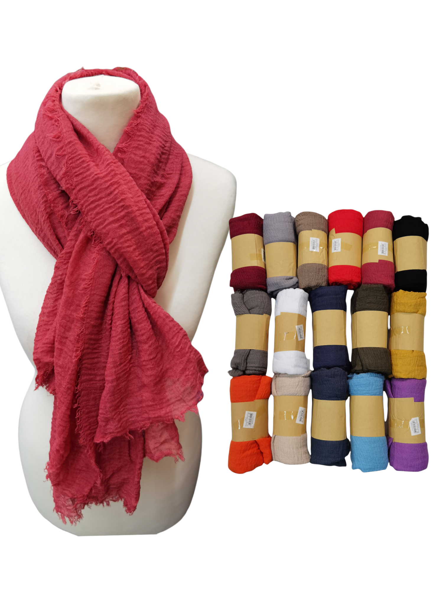 Foulard en coton couleur uni (x10)