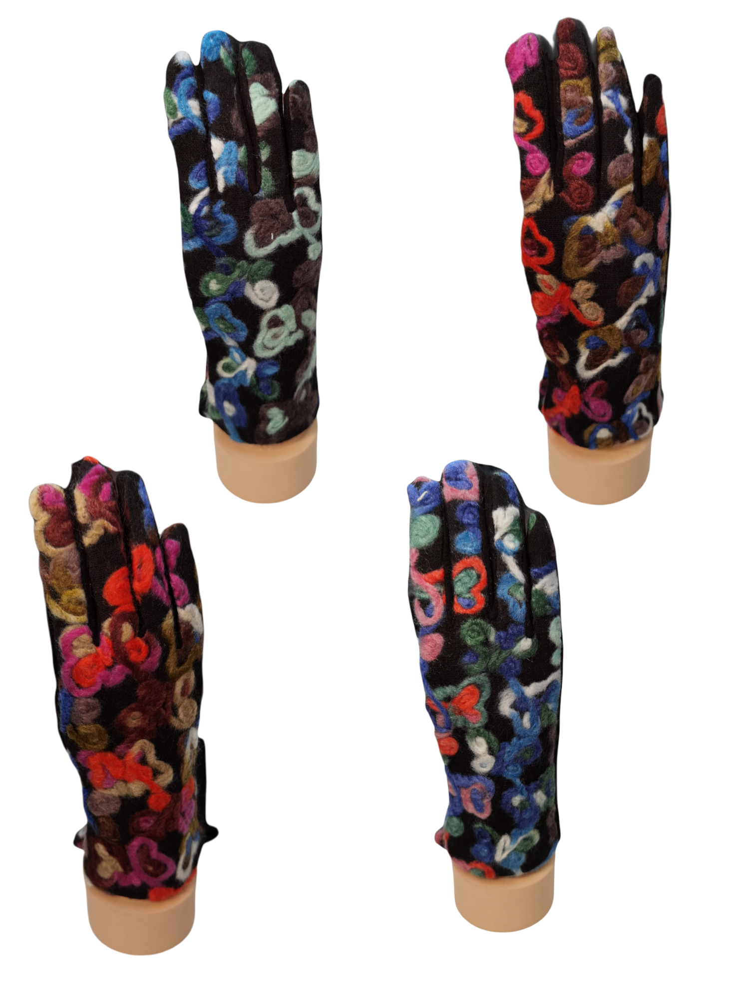 Colorful finger touch gloves (x12)
