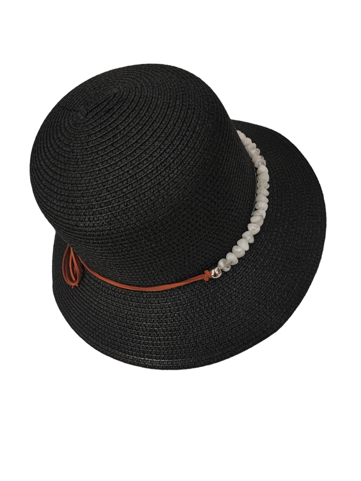 Chapeau avec perles blanches(x12)