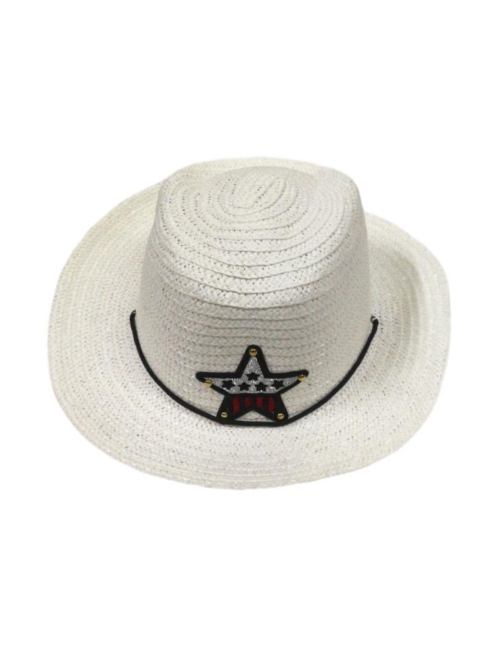 Chapeaux de paille taille ENFANT motif étoile   (x10) 1,50€/unité | Grossiste-pro