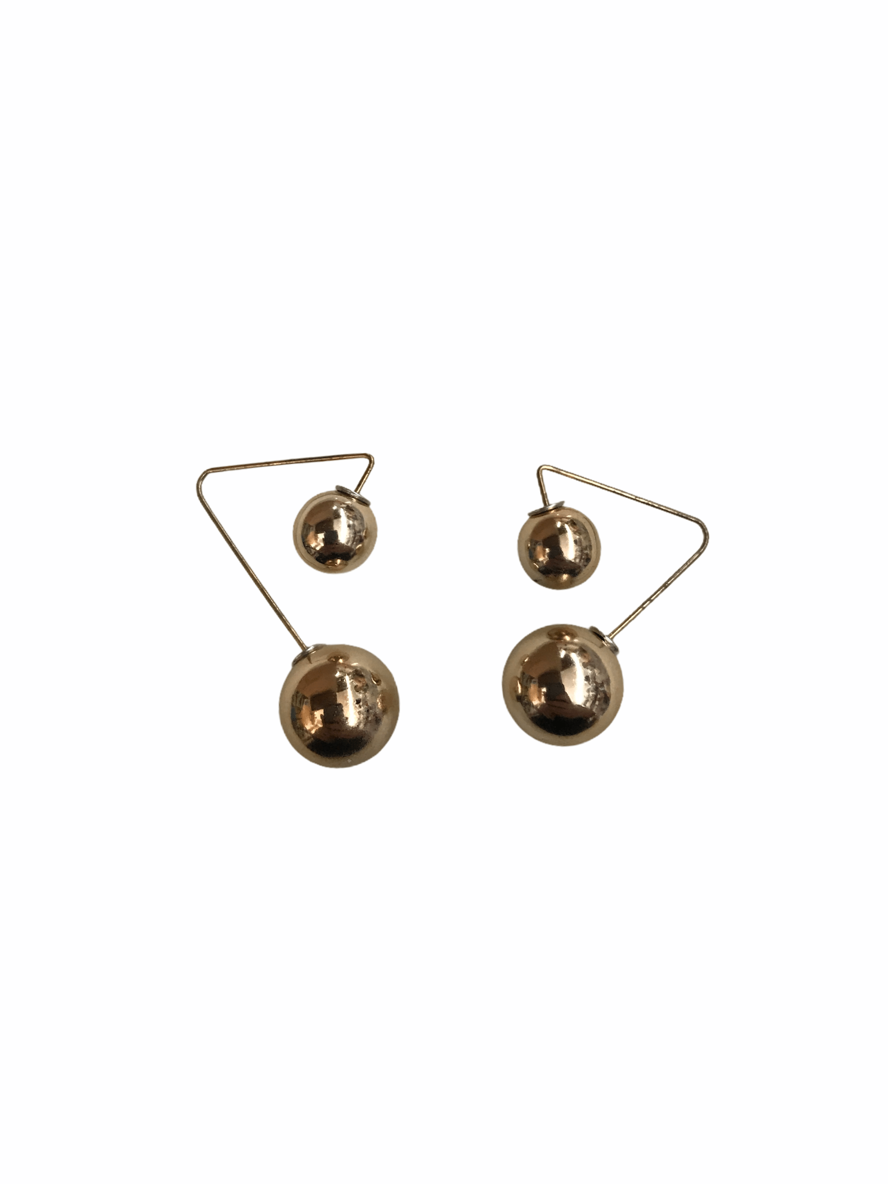 LOT DE 12 - Boucles d'oreilles double perle dorée    0,62€/paire | Grossiste-pro