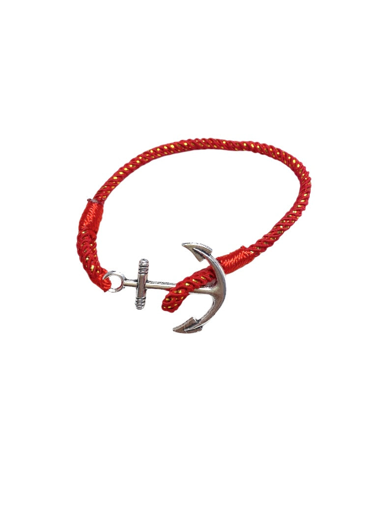 Bracelet ancre fil rouge (x6)