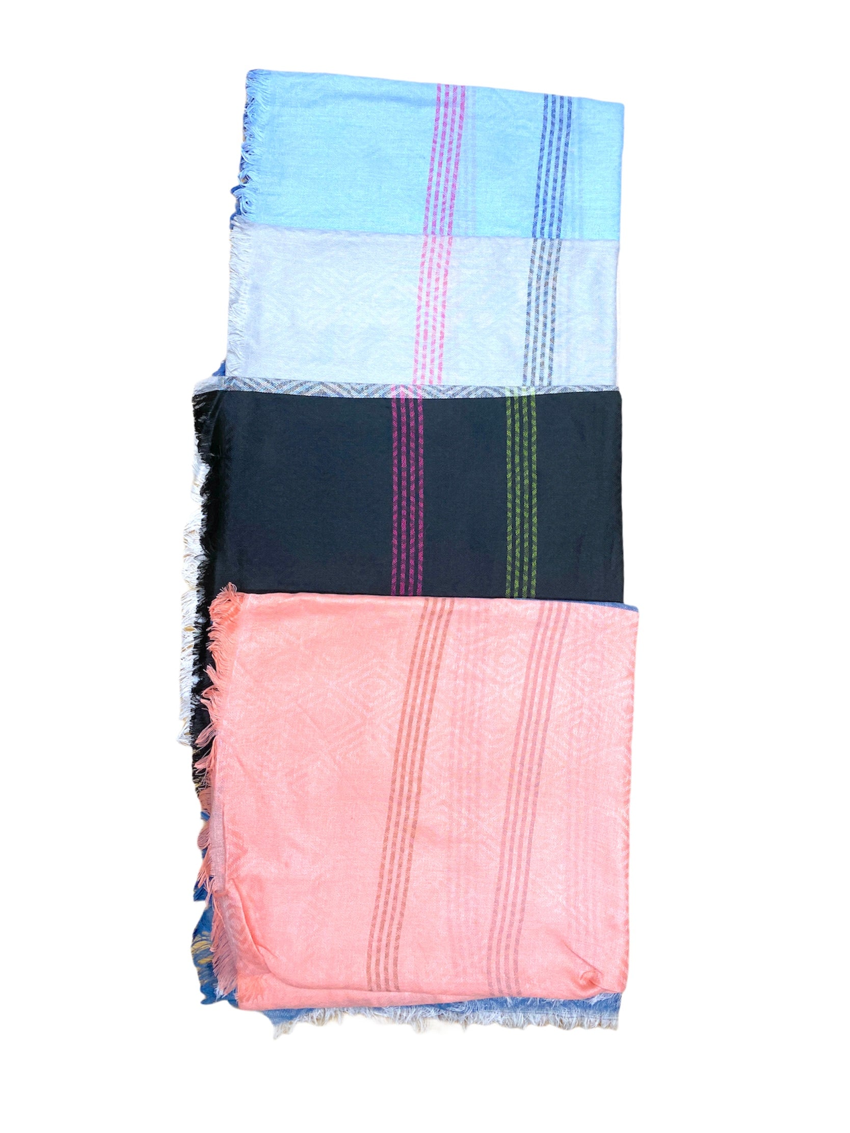 Écharpe châle double face losange (x12)