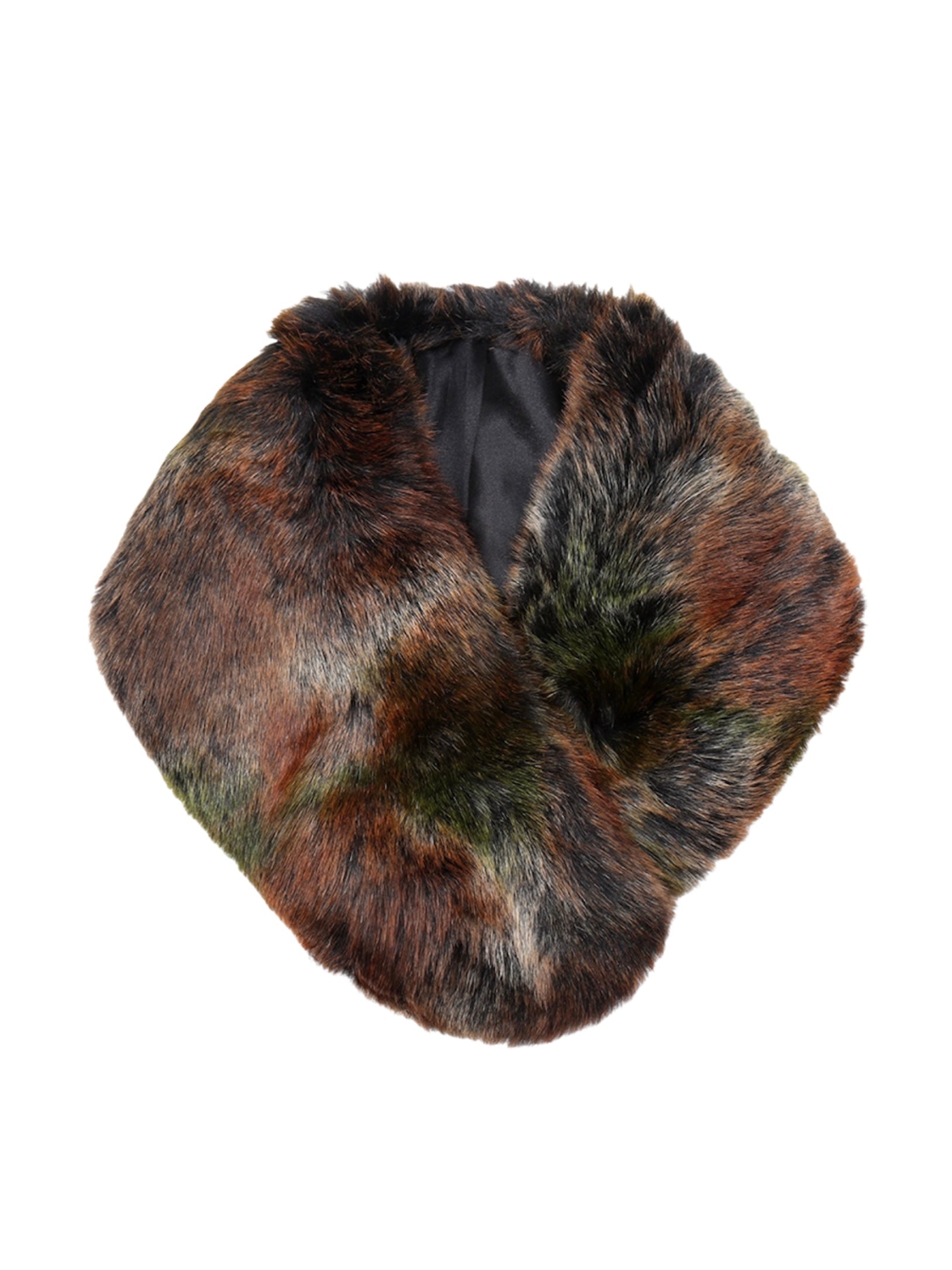 Faux fur collar with mixed color string (x6)