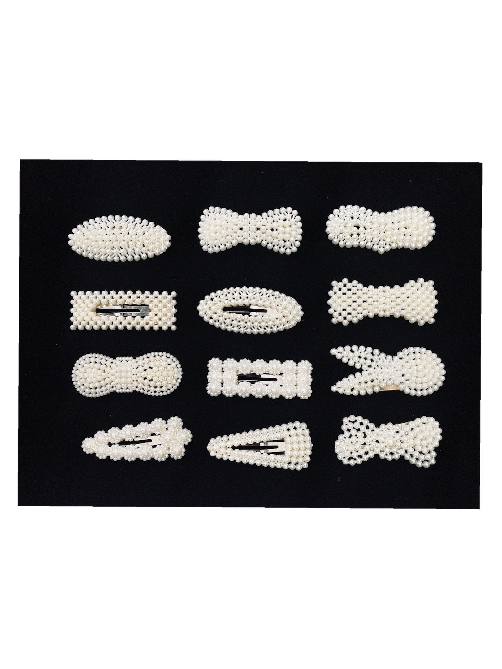 LOT DE 72 - Barrettes Pinces perles (12 modèles mélangés)   0,58€/unité | Grossiste-pro