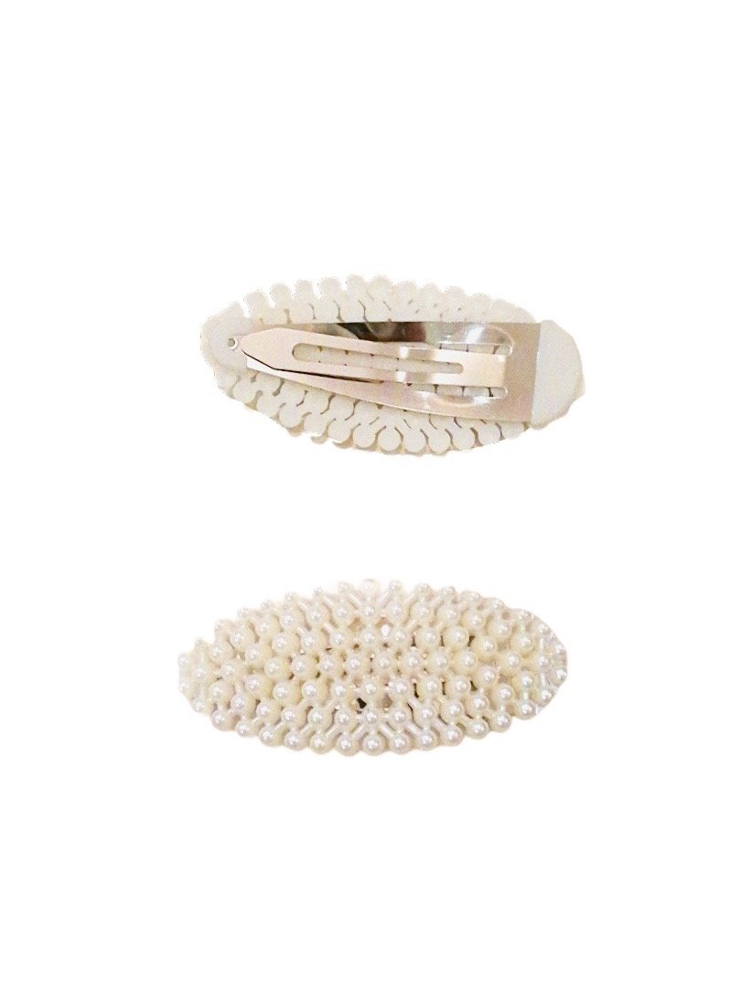 LOT DE 12 - Barrettes Pinces perles clip ovale    0,60€/unité | Grossiste-pro