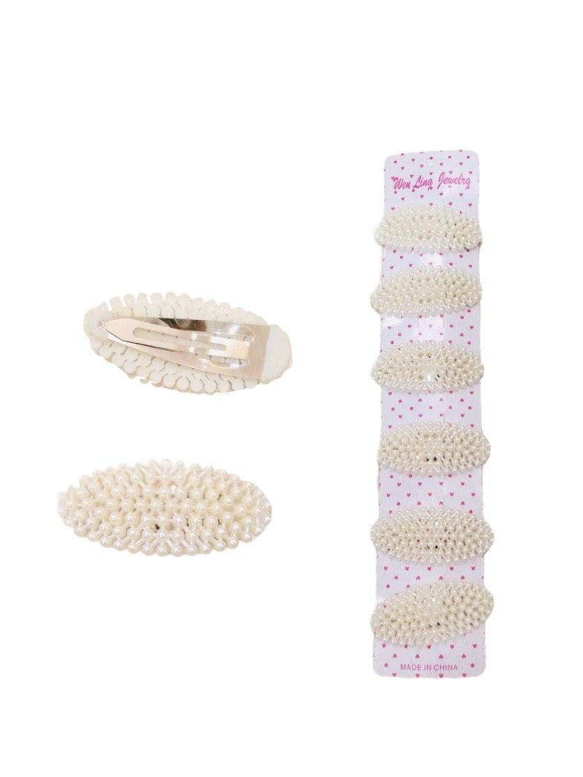 LOT DE 12 - Barrettes Pinces perles clip ovale    0,60€/unité | Grossiste-pro