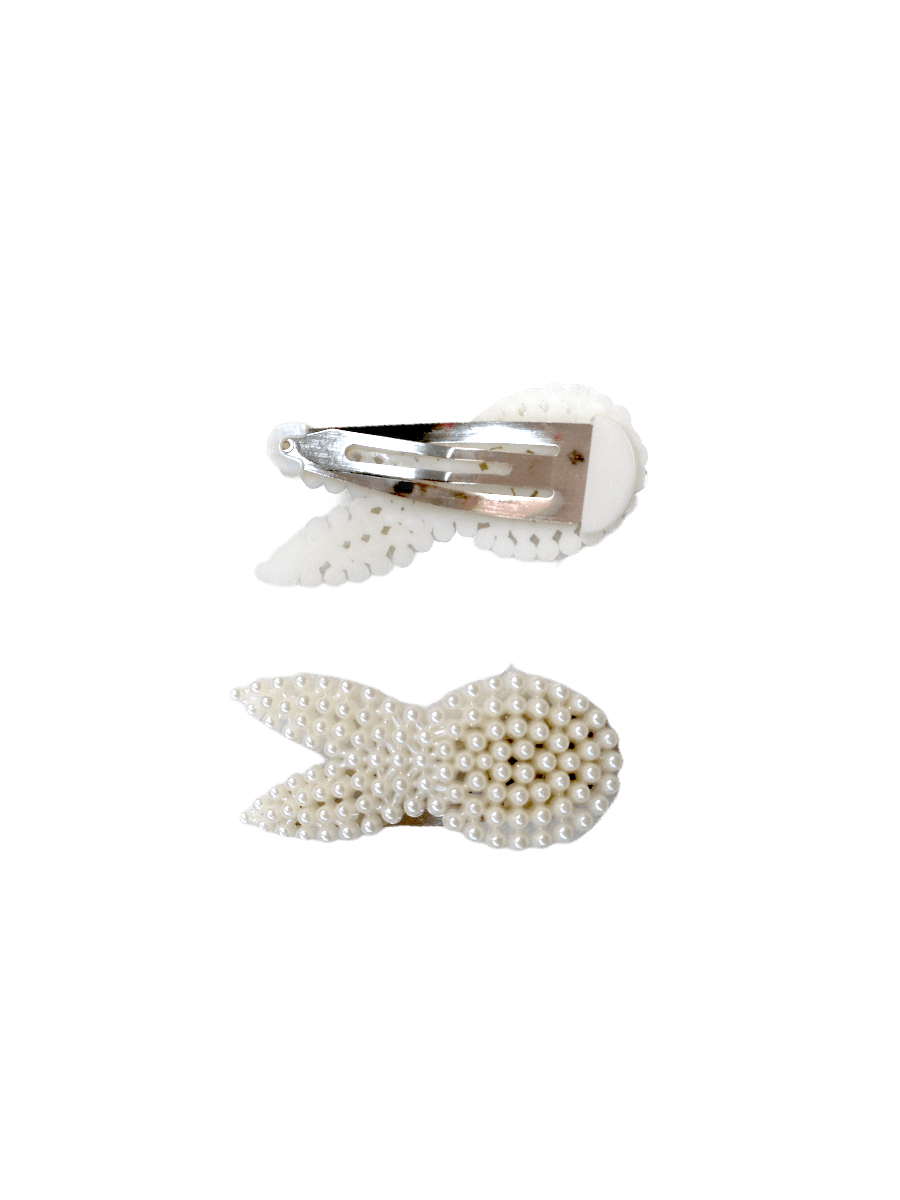 LOT DE 12 - Barrettes Pinces perles lapin    0,60€/unité | Grossiste-pro