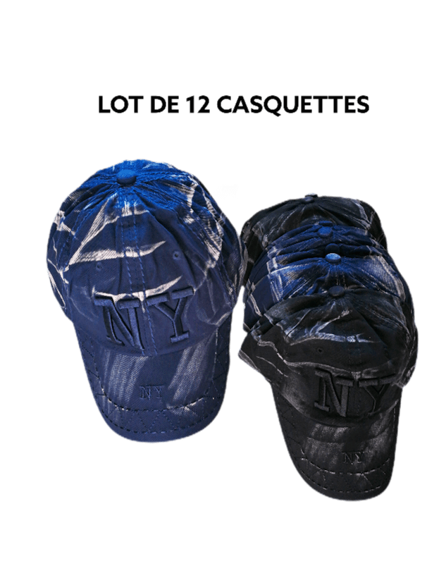 LOT DE 12 - casquettes effet denim blue      2,90€/unité - Grossiste-pro