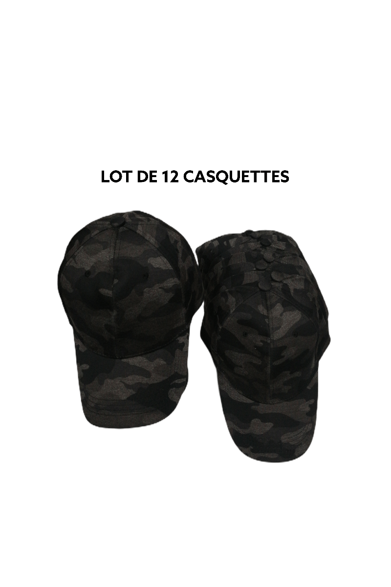LOT DE 12 - casquettes motif militaire      2,90€/unité - Grossiste-pro