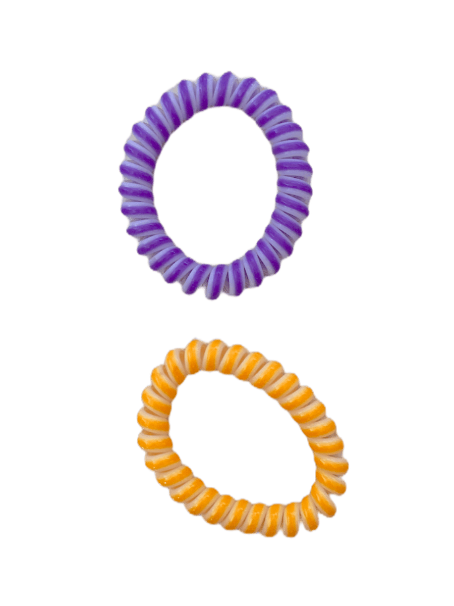 Élastiques cheveux spirales bicolore (x100) 0,09€/unité | Grossiste-pro