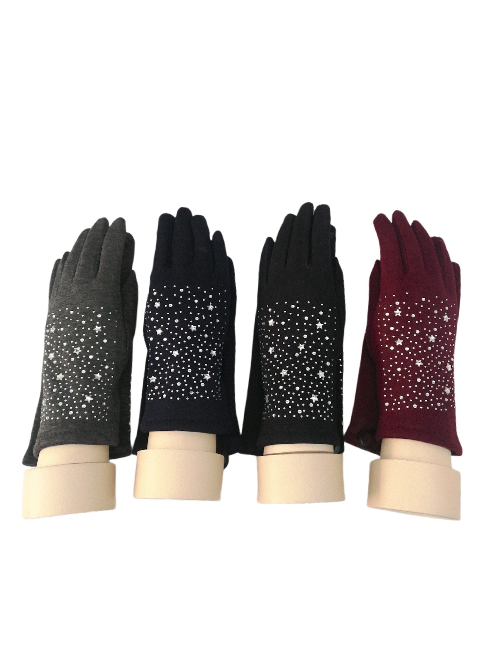 Tactile gloves with star pattern lining (x12)