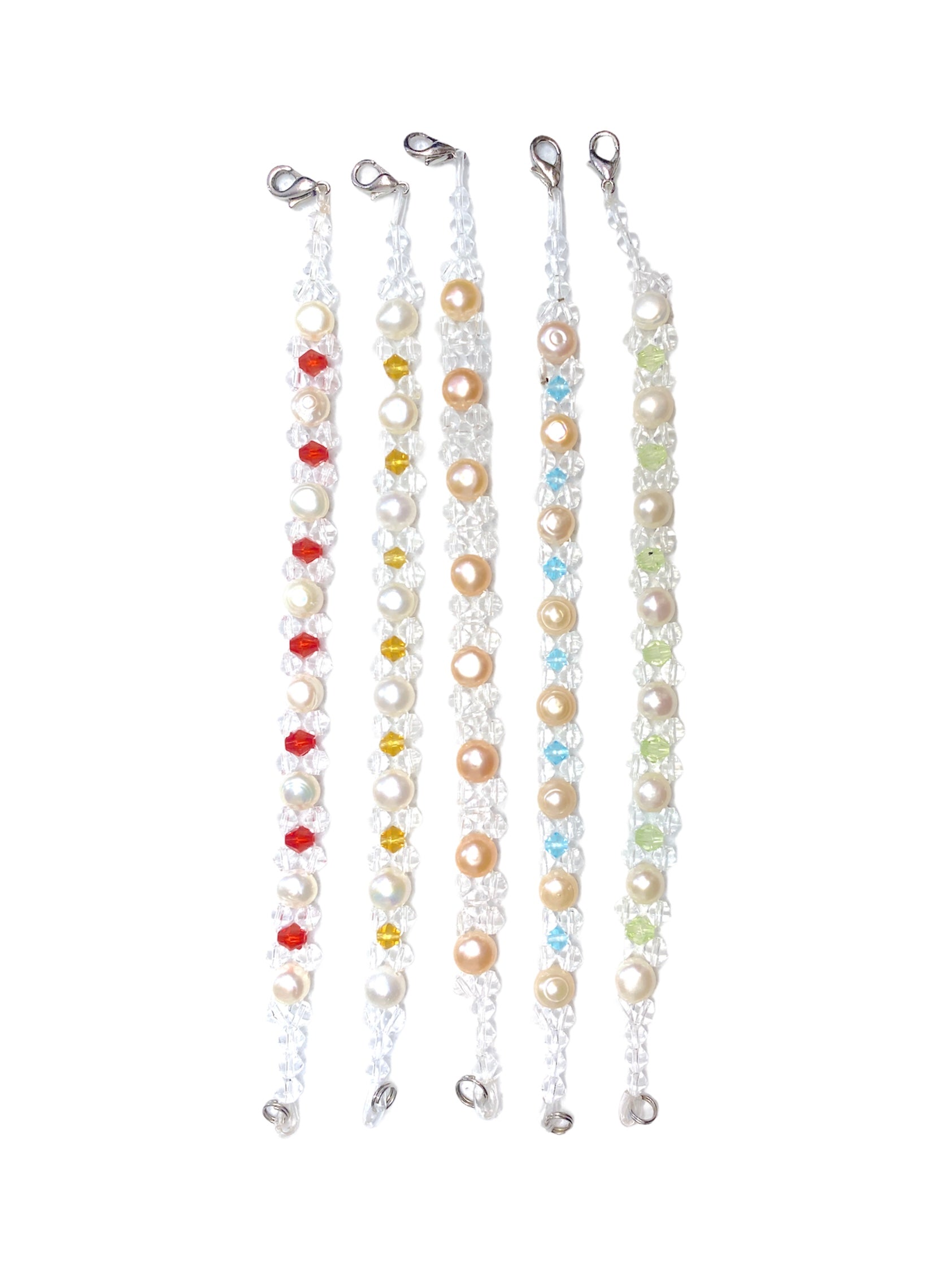 Bracelet perle naturelle couleurs mélangées (x12)