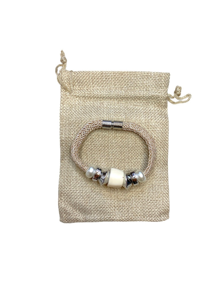 Bracelet fantaisie tresse perle couleurs au choix #ZBR220（x12）