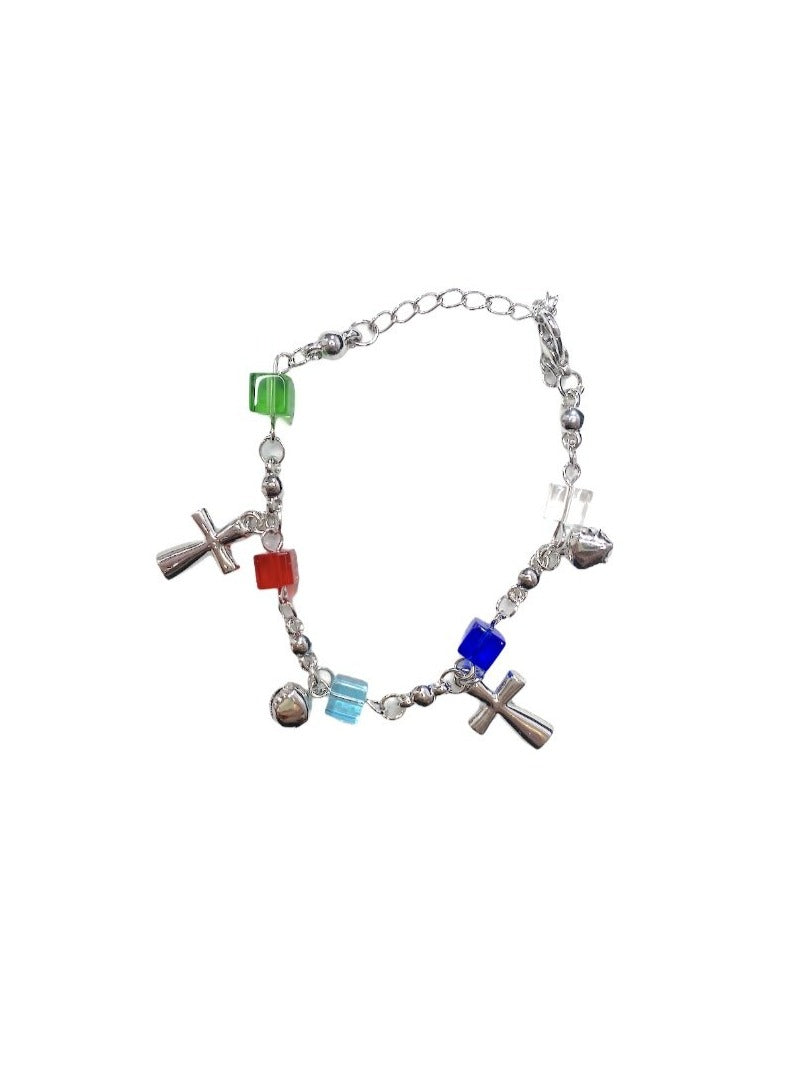 Bracelet fantaisie charms cube #BF16 (x12)