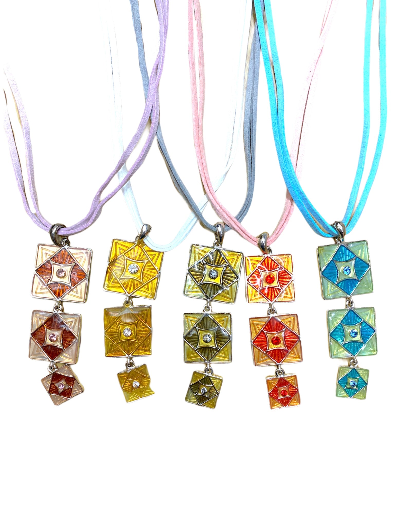 Square string long necklace #XL08337 (x12)
