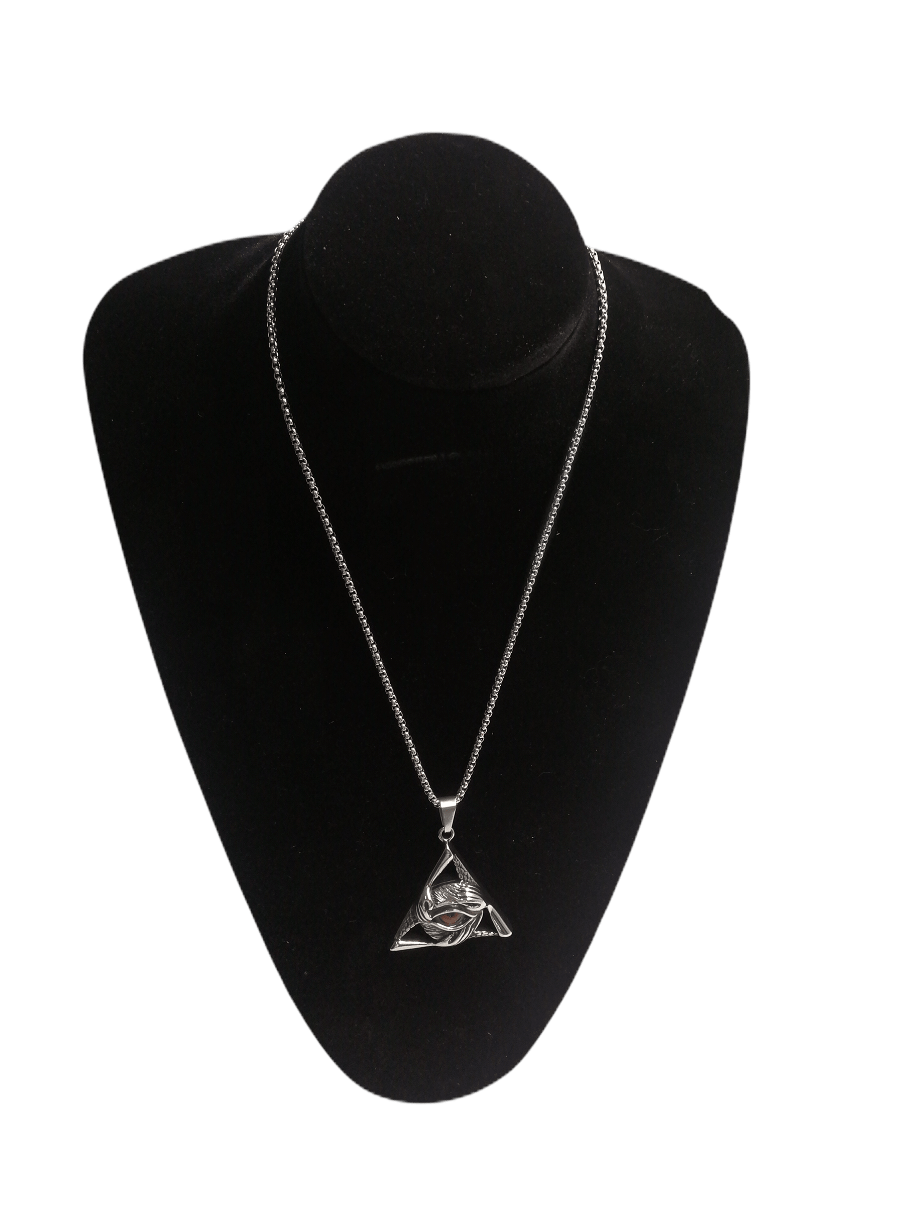 HOMME - LOT DE 2 - Collier pendentif triangle acier inoxydable 5,00€/unité | Grossiste-pro