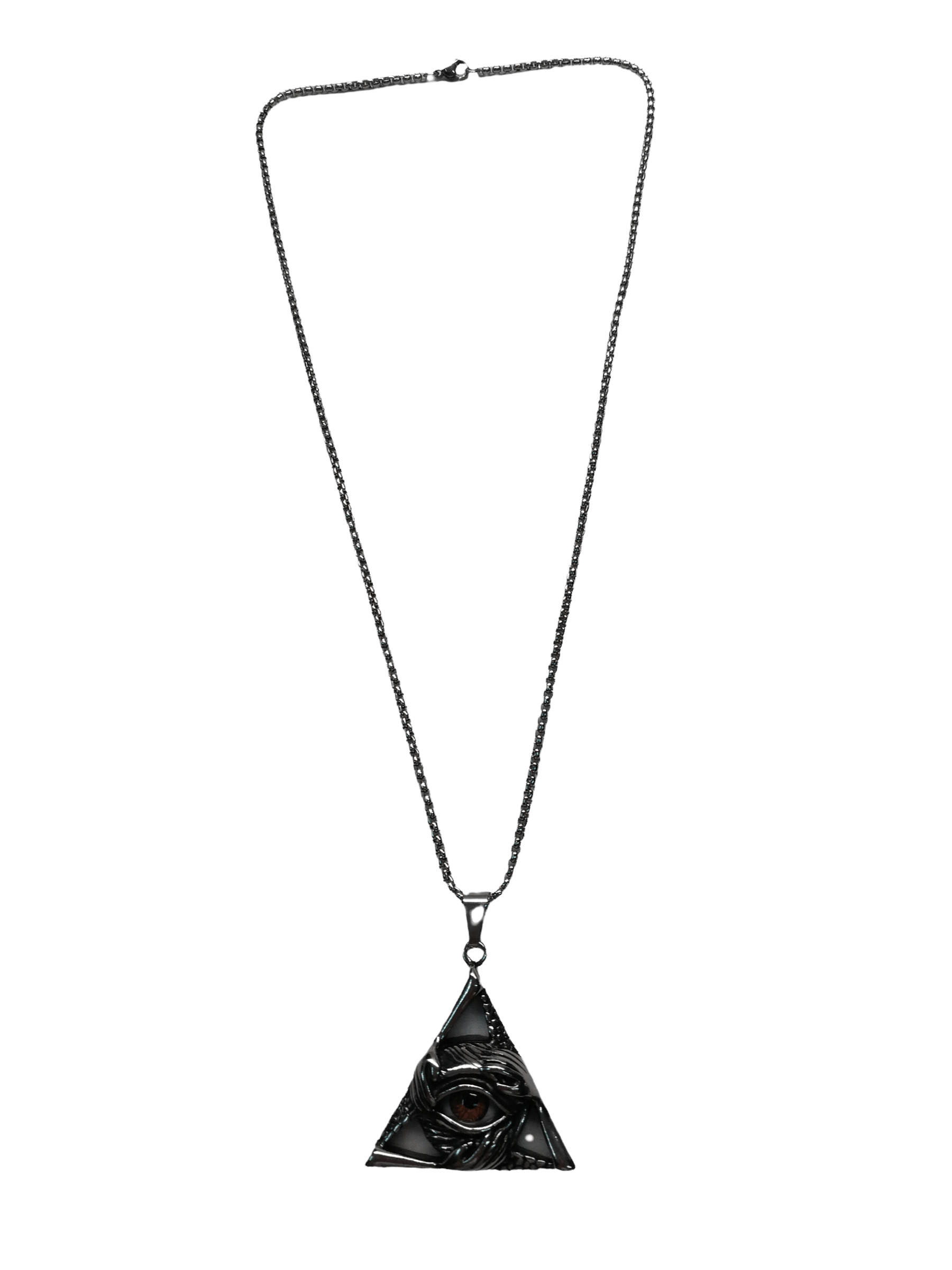 HOMME - LOT DE 2 - Collier pendentif triangle acier inoxydable 5,00€/unité | Grossiste-pro
