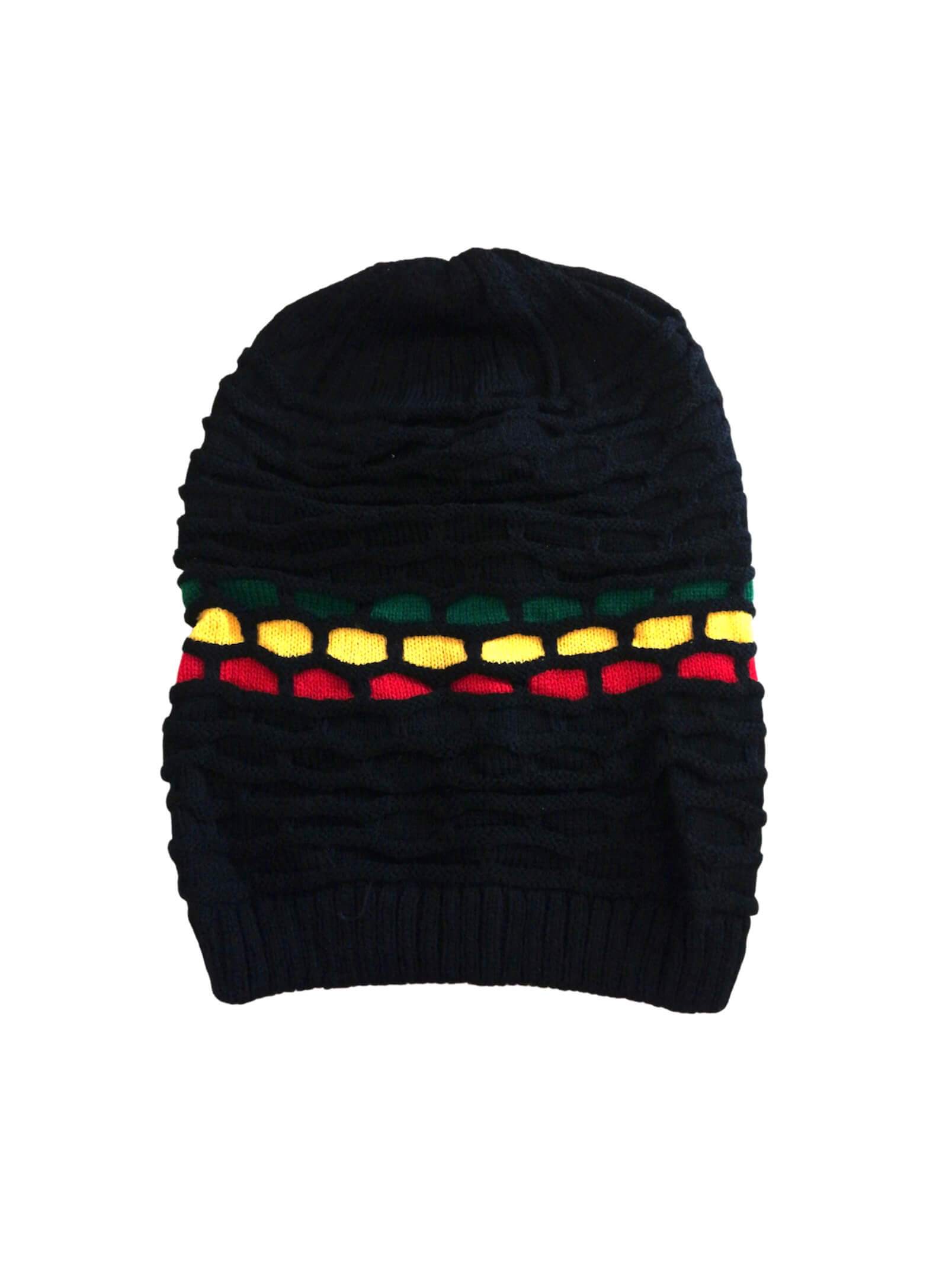 Bonnet reggae long Marley       (x12) 2,50€/unité | Grossiste-pro