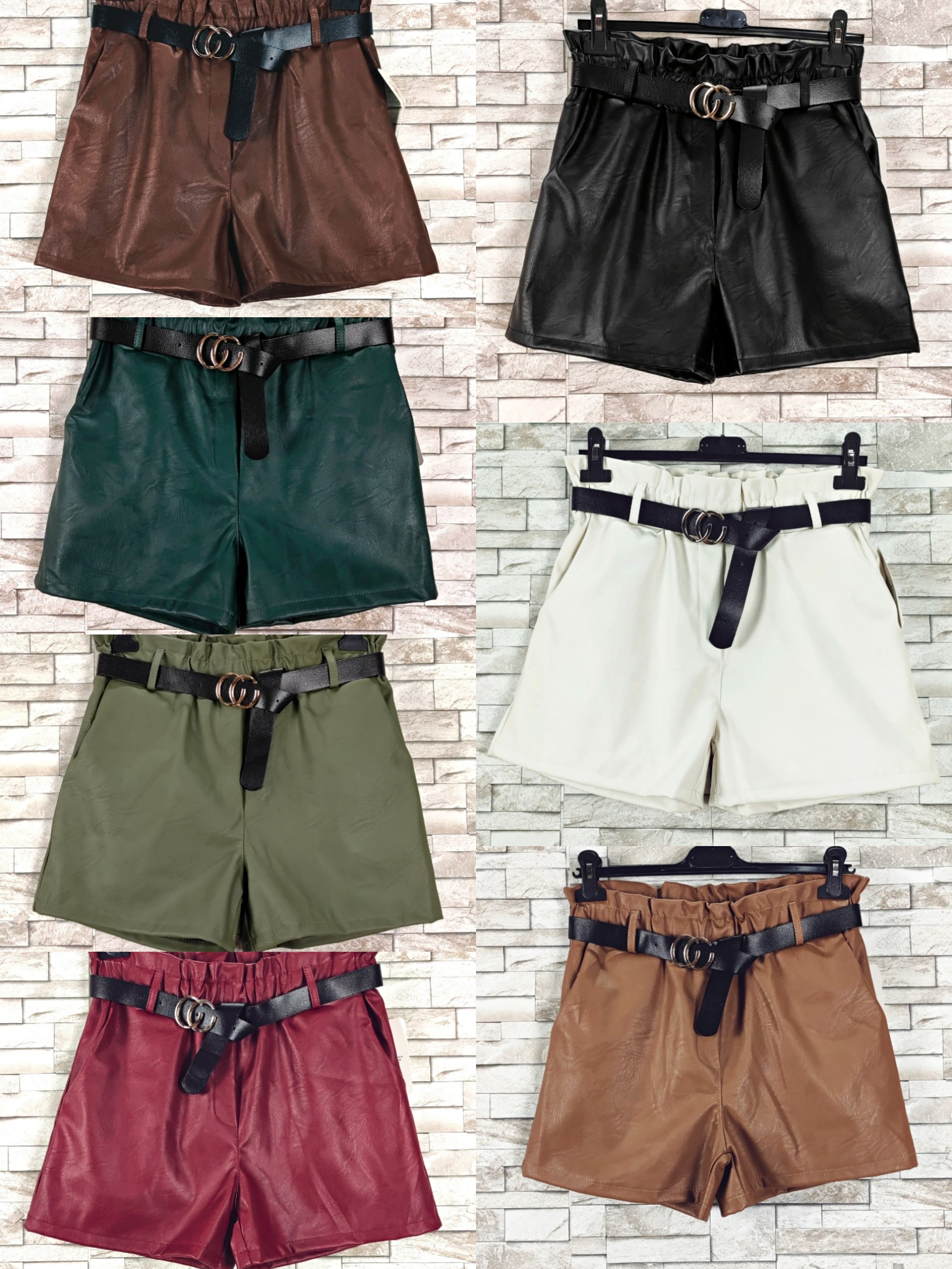 Short Faux Leather Shorts (x6)