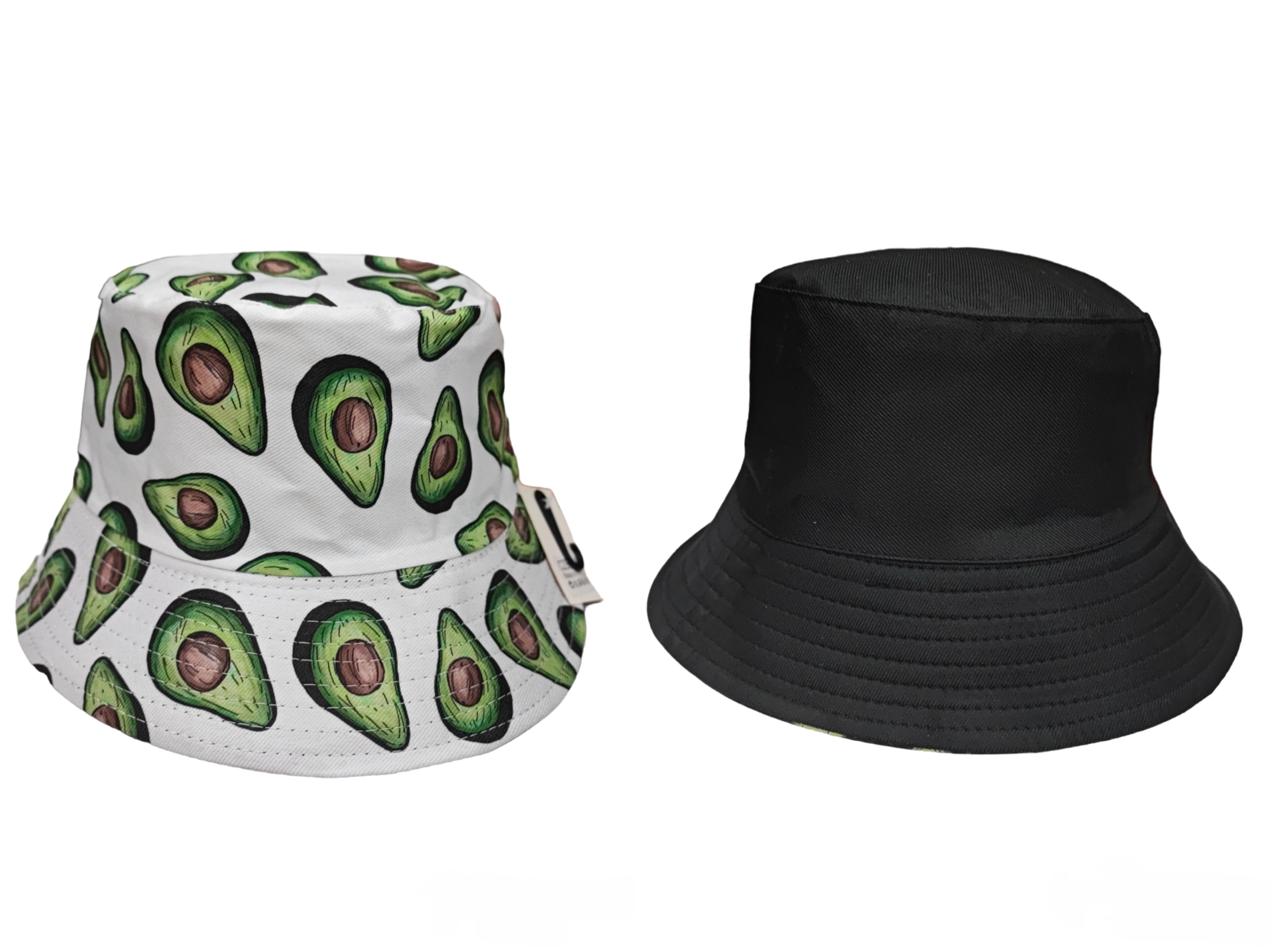 Chapeaux bob réversible motif  avocat (x12)